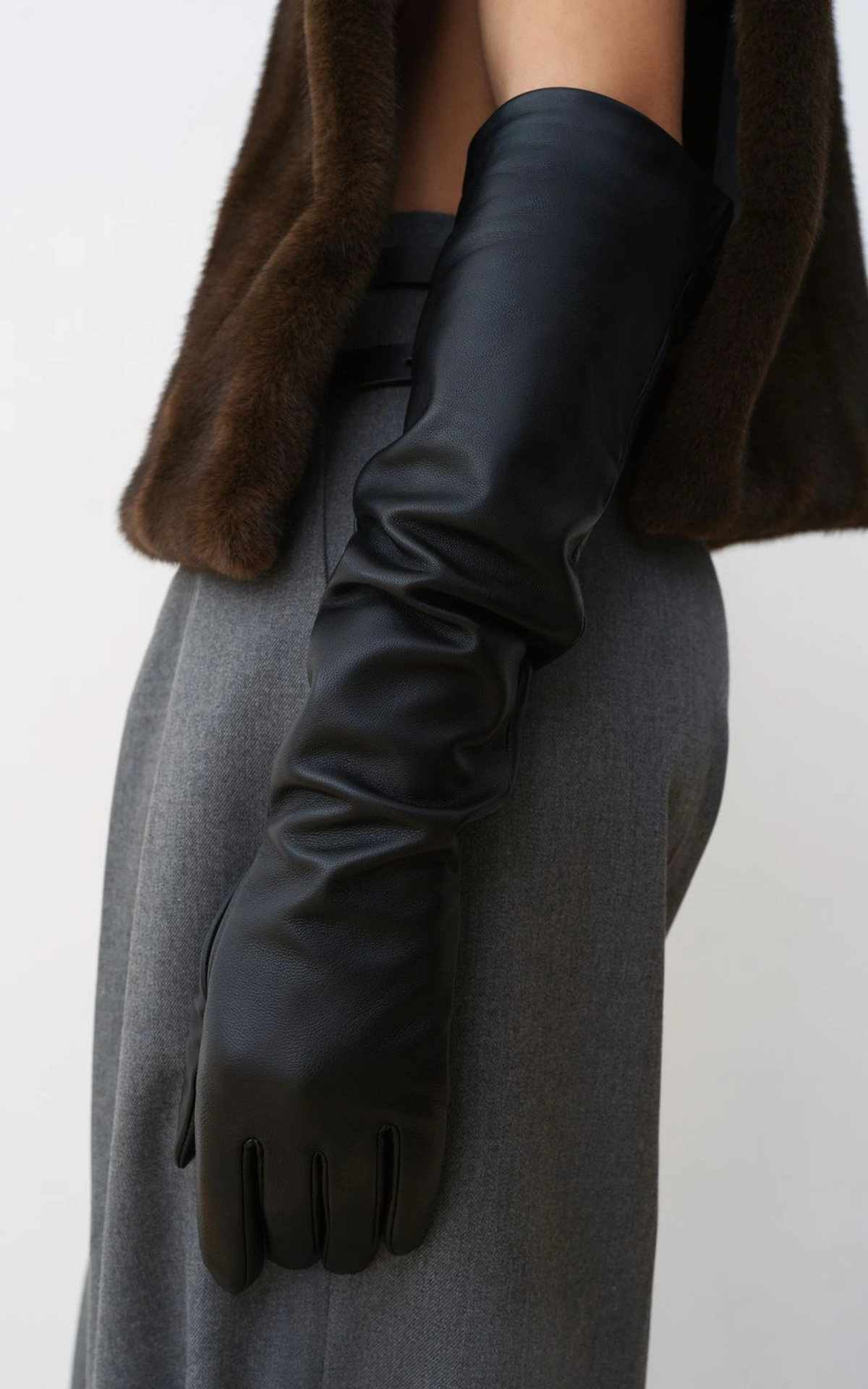 Long Leather Gloves