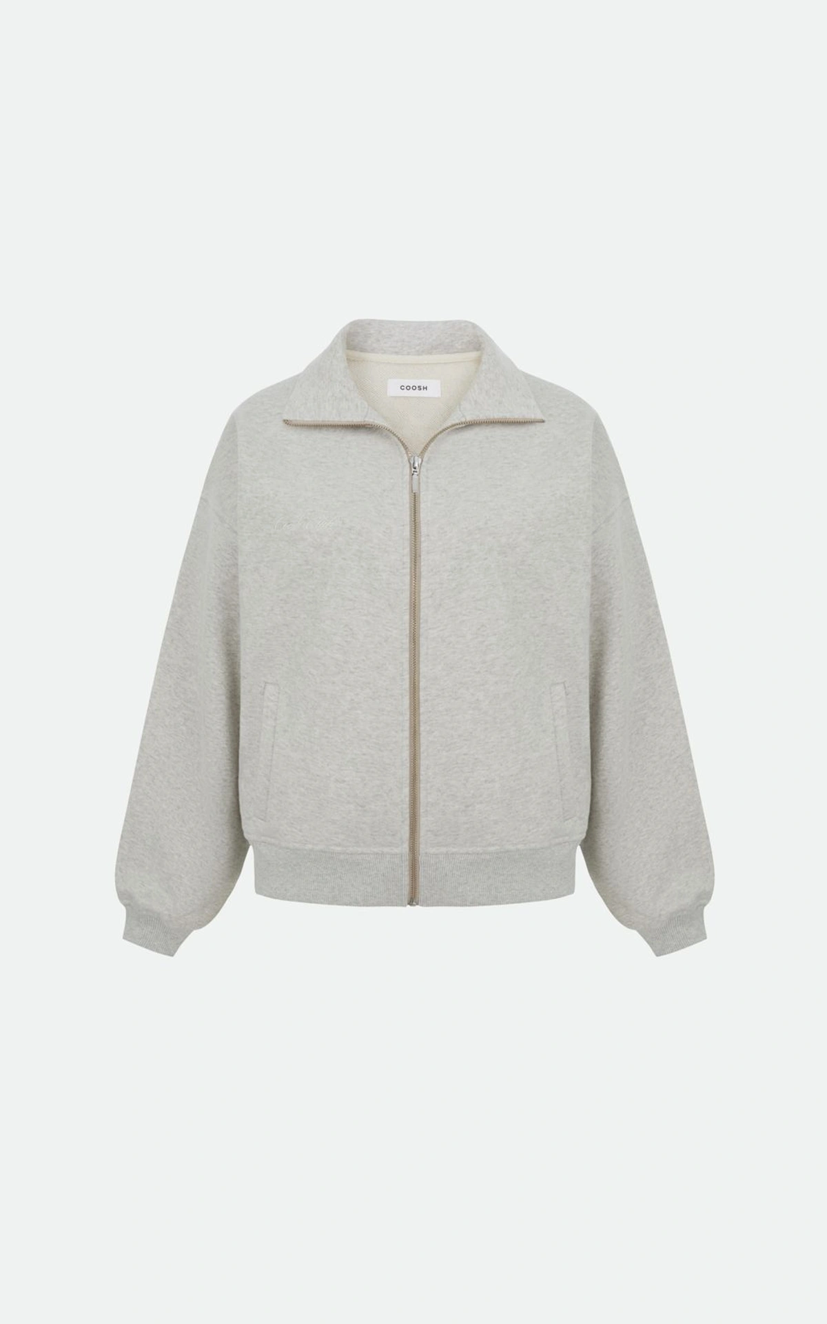Zip-up Track Jacket with Stand Collar