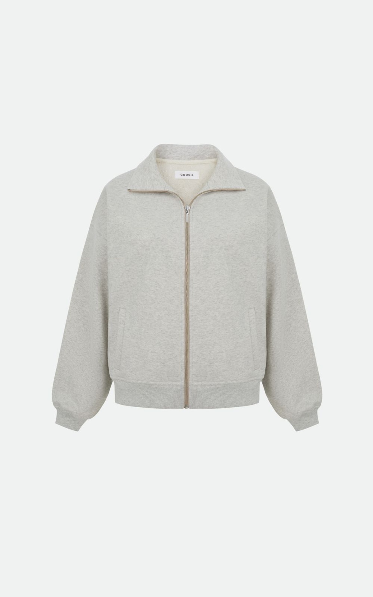 Zip-up Track Jacket with Stand Collar