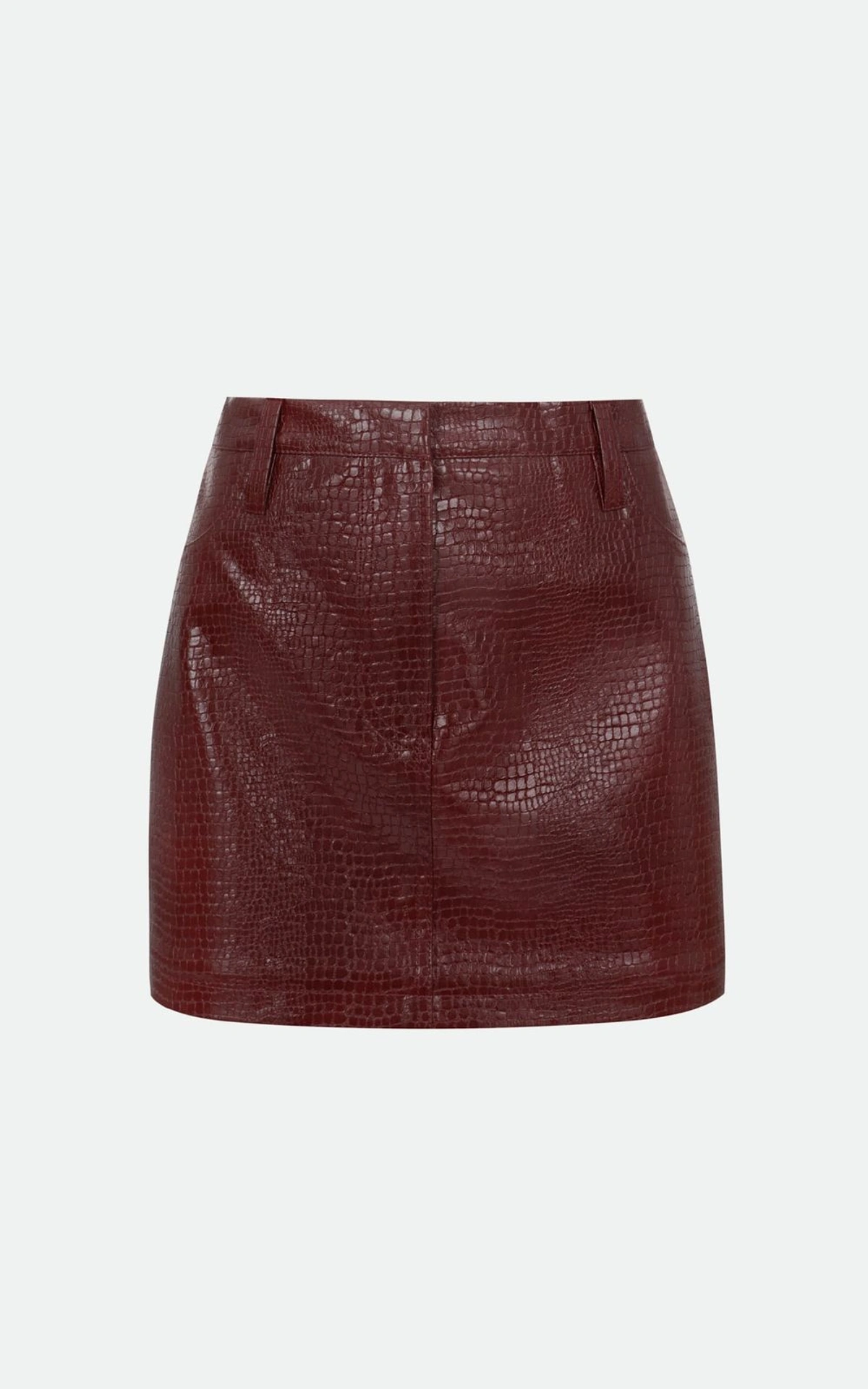 Mini Skirt in Textured Faux Leather