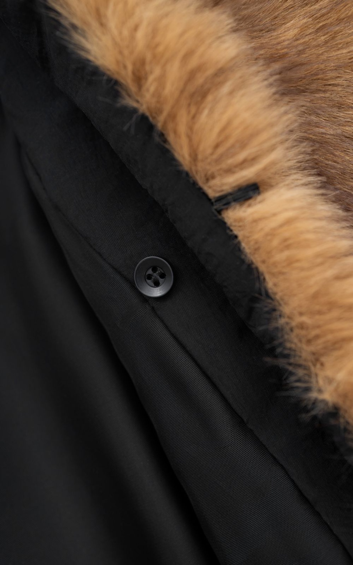 Short Parka with Detachable Coyote Fur Collar