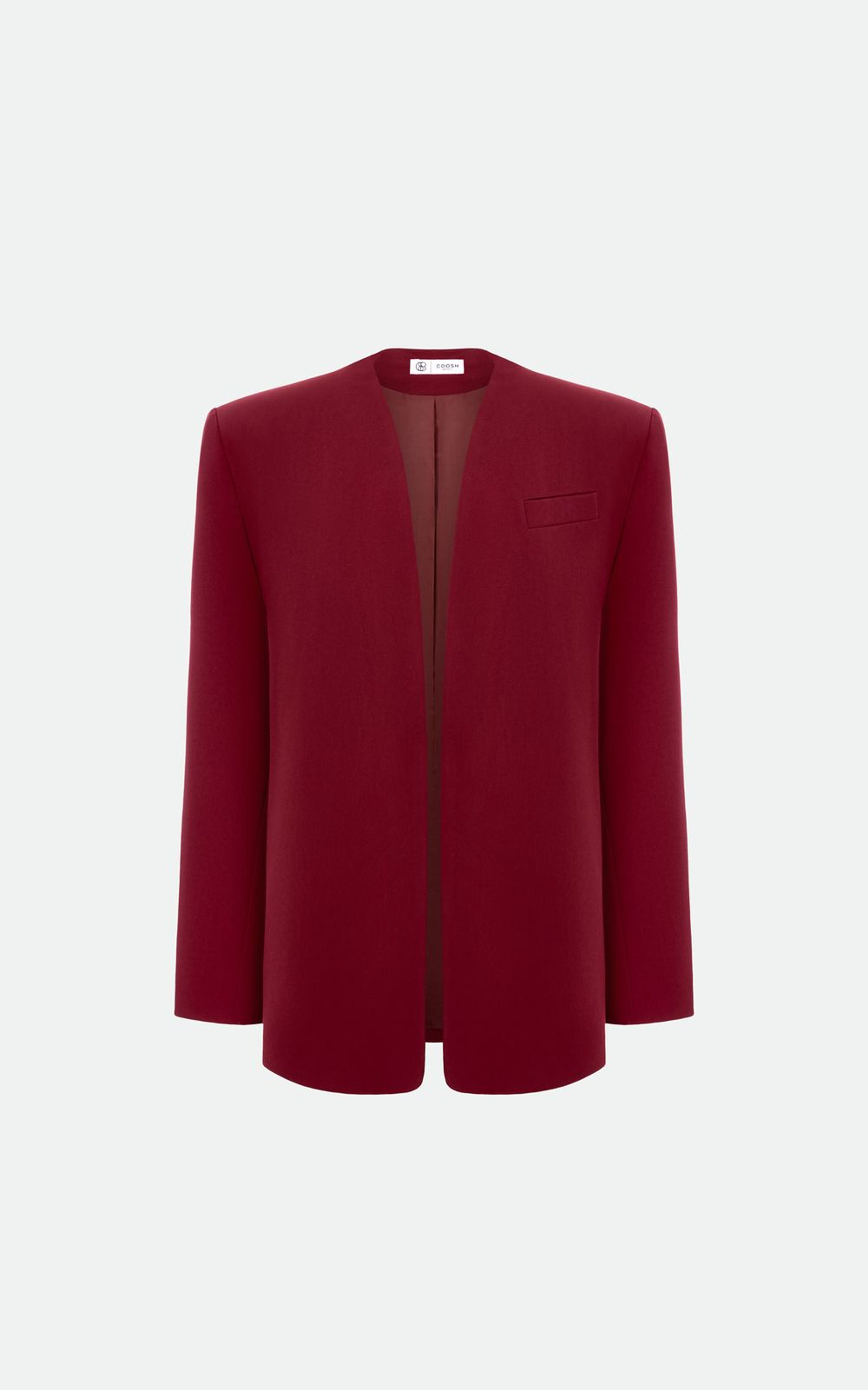 Collarless Tailored Jacket