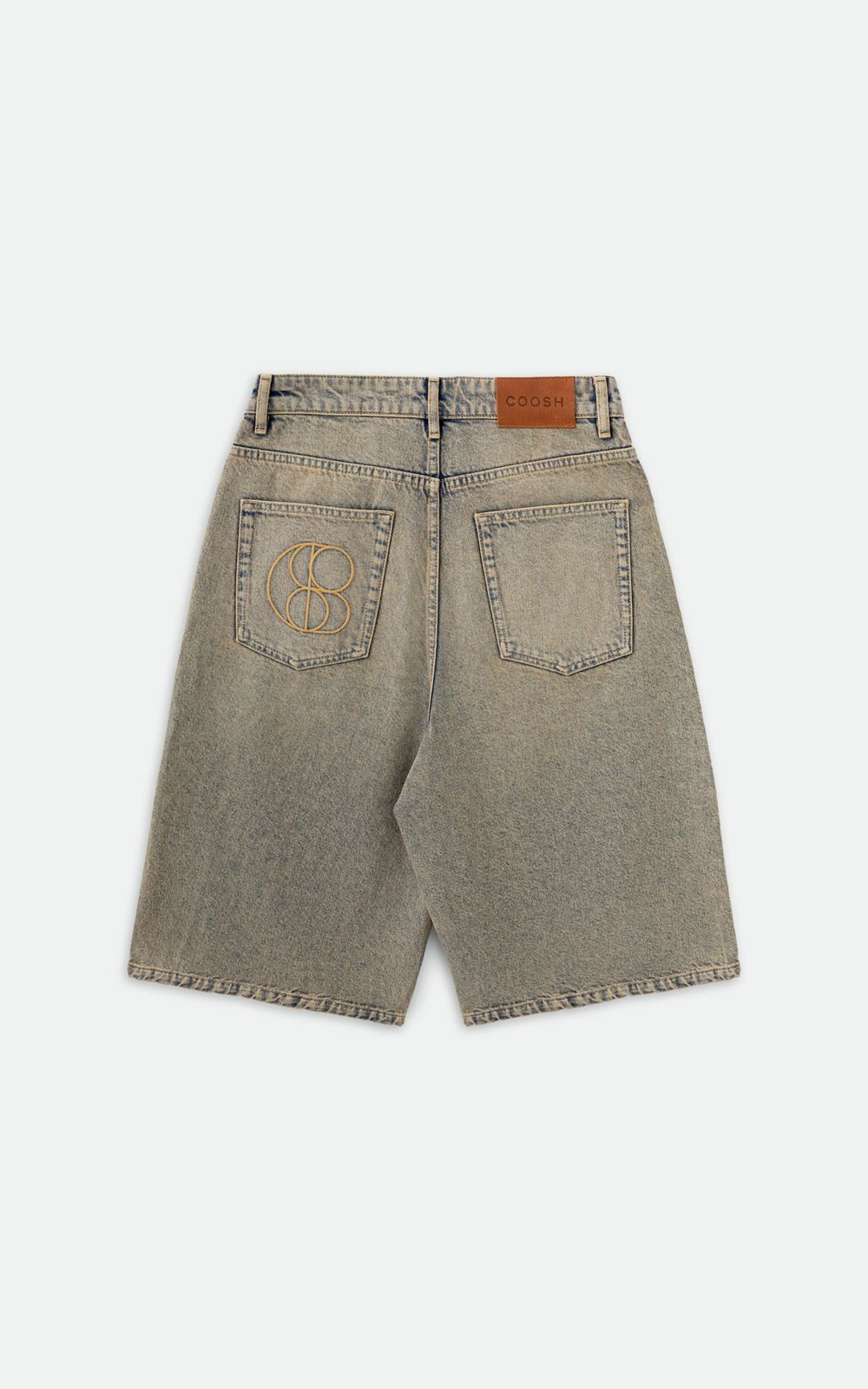 Cropped Denim Bermuda Shorts - Blue-green | COOSH