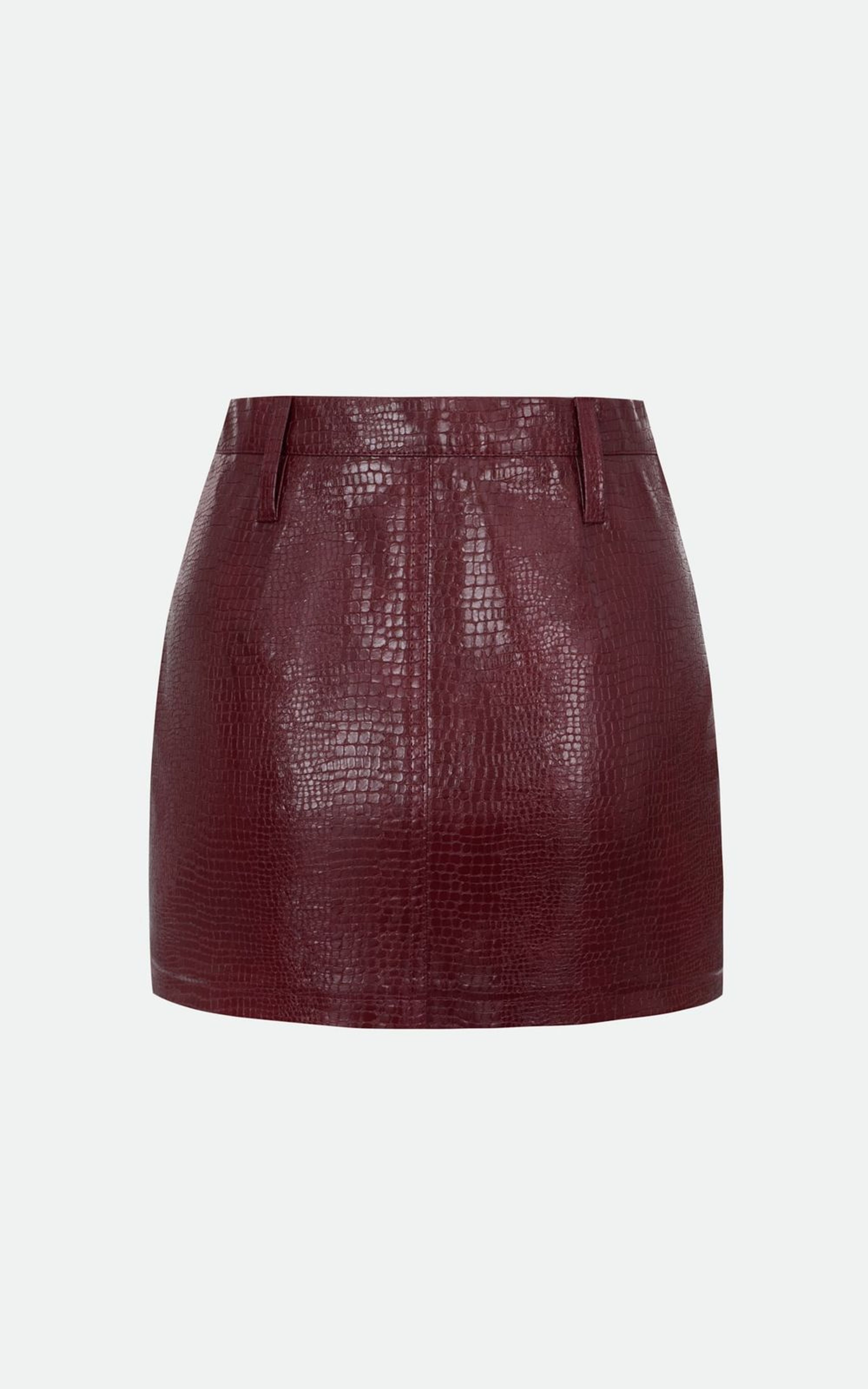 Спідниця міні з фактурної екошкіри