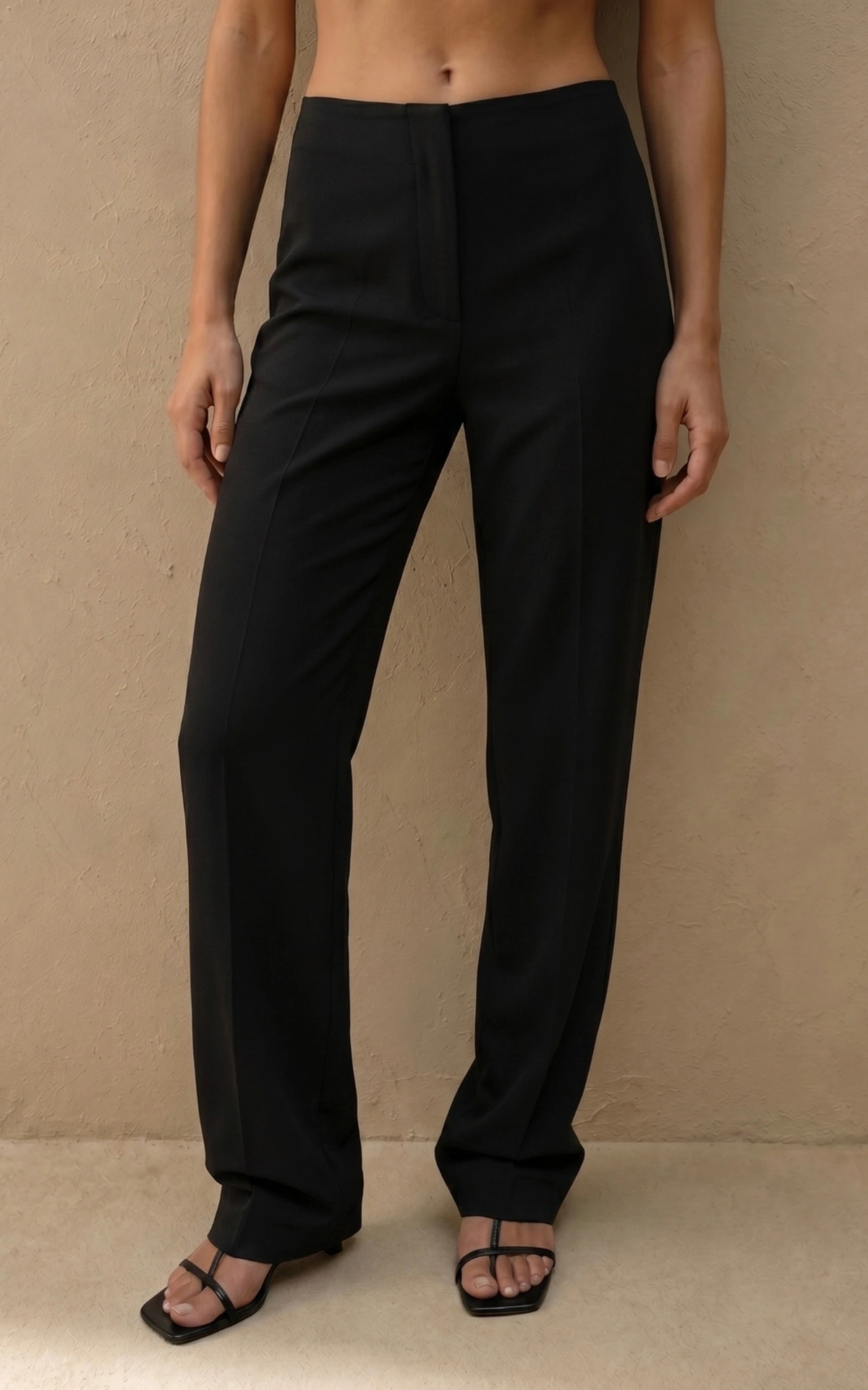 Fitted Trousers with Front Creases