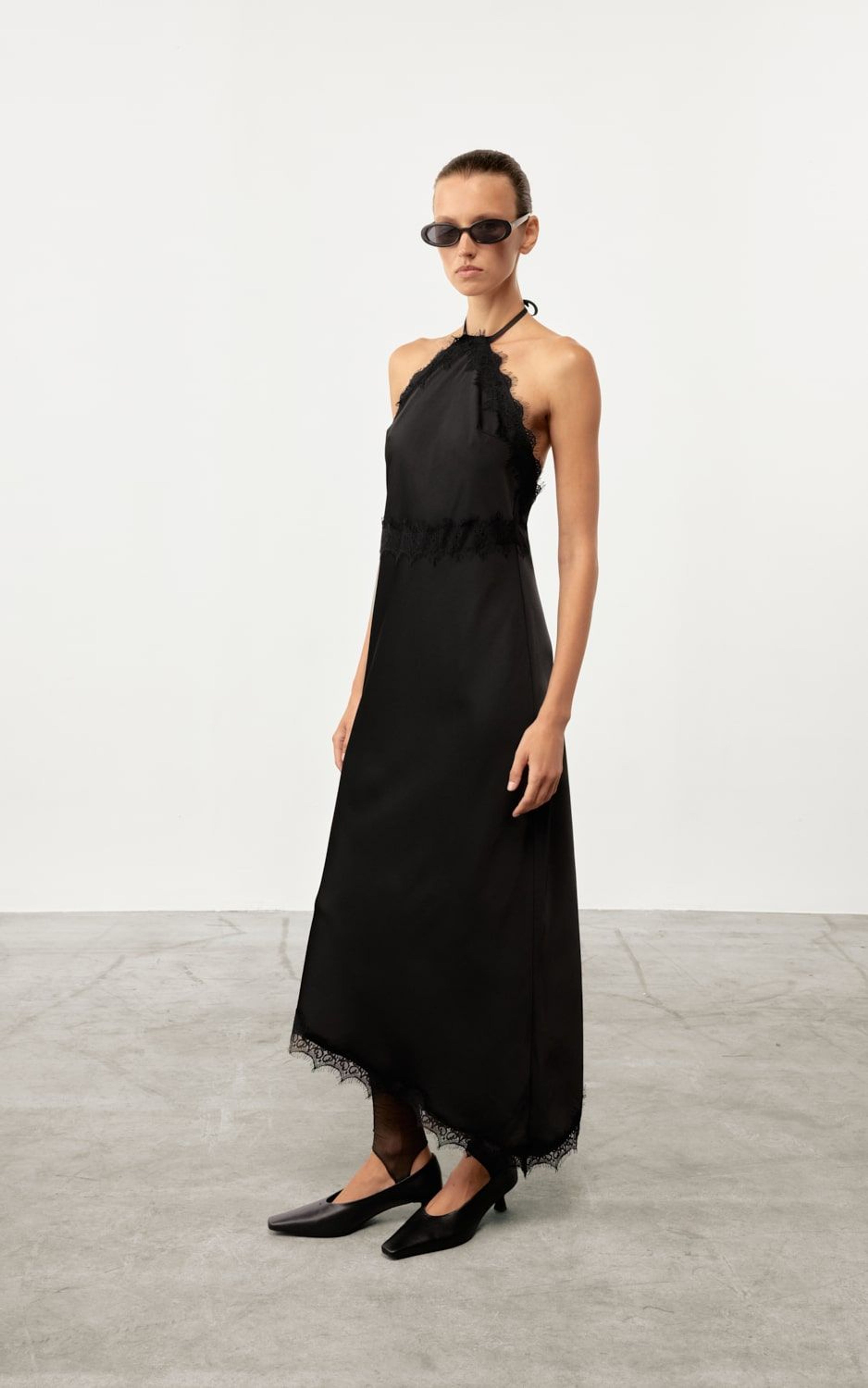 Сукня міді MAURA сатинова з асиметричним низом