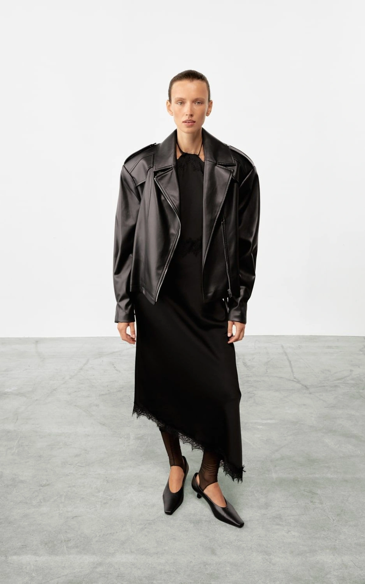 CAIRE Faux Leather Biker Jacket