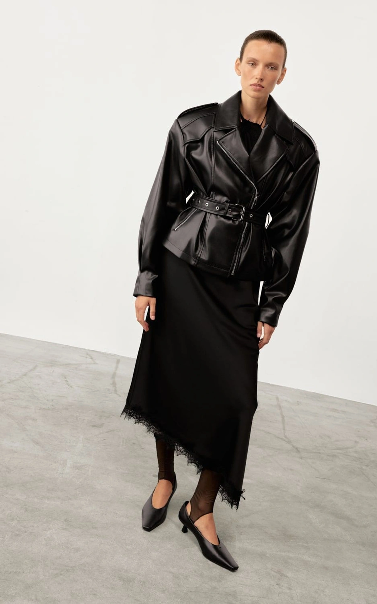 CAIRE Faux Leather Biker Jacket