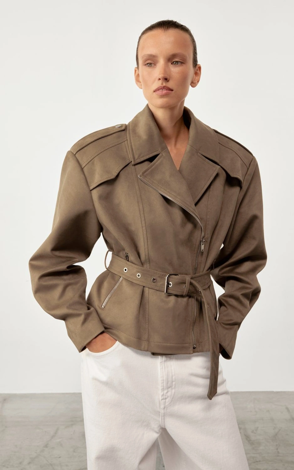 CAIRE Suede Biker Jacket