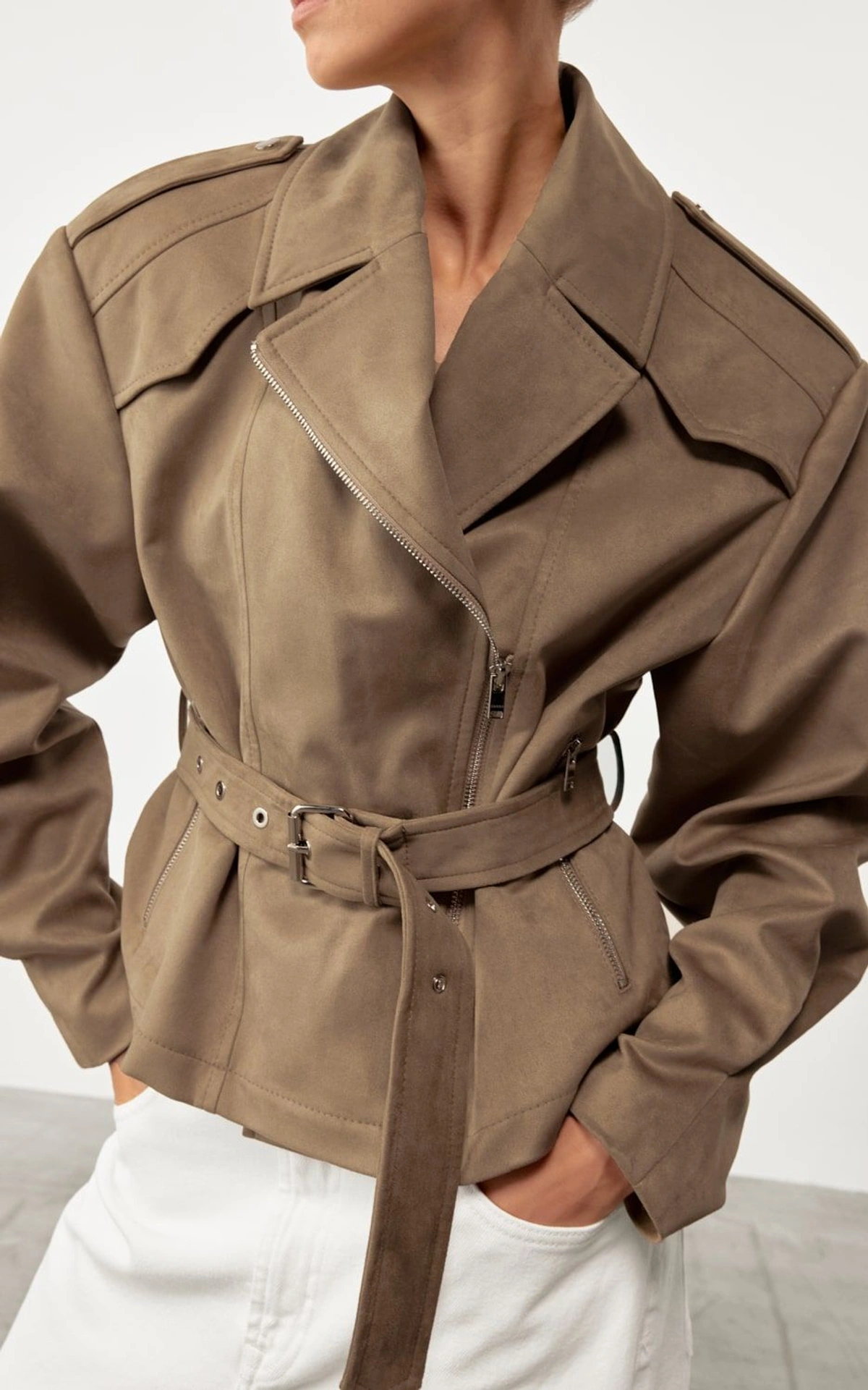CAIRE Suede Biker Jacket