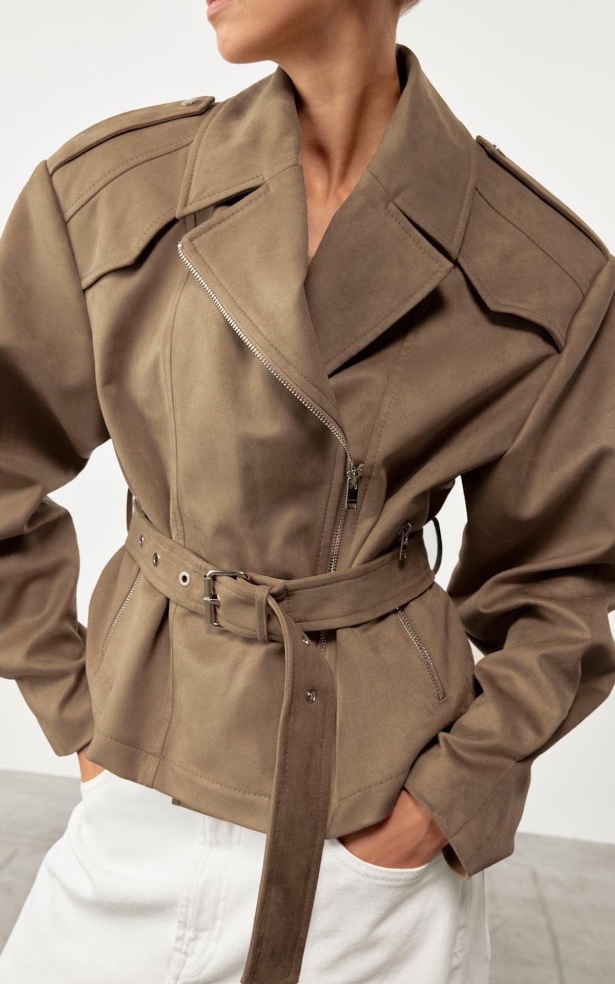 CAIRE Suede Biker Jacket