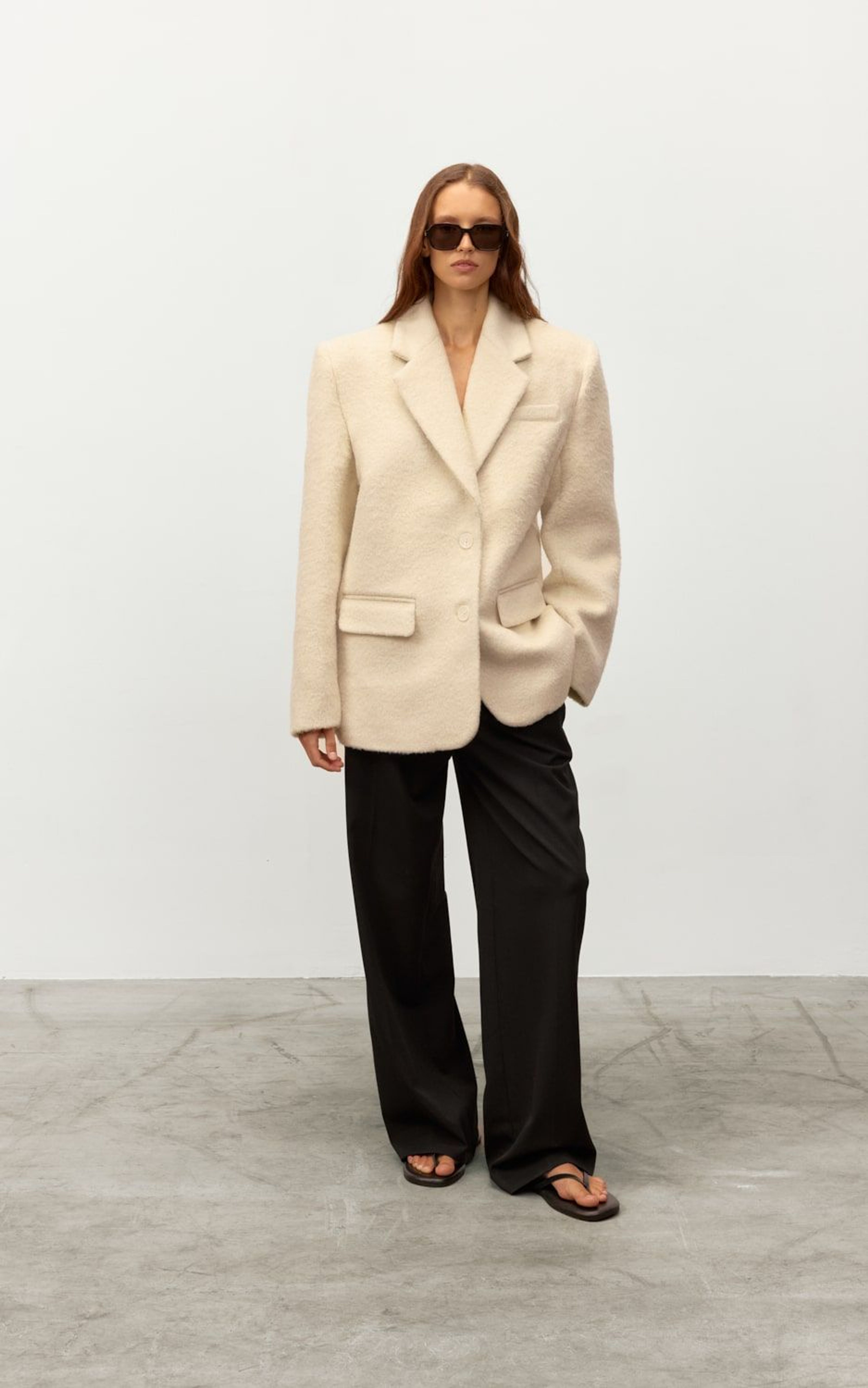 ALMA Jacket in Textured Wool Fabric
