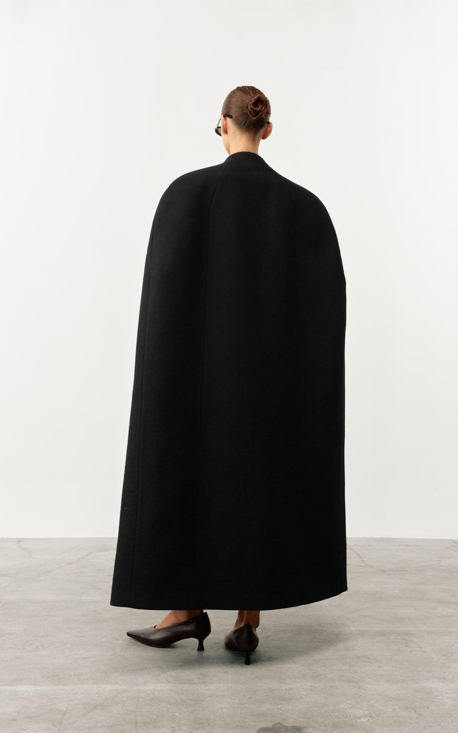 SOLANA Wool Cape Coat - Black | COOSH