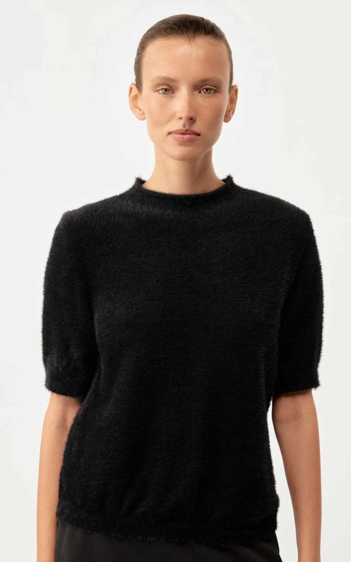 Textured Knit Short Sleeve Top
