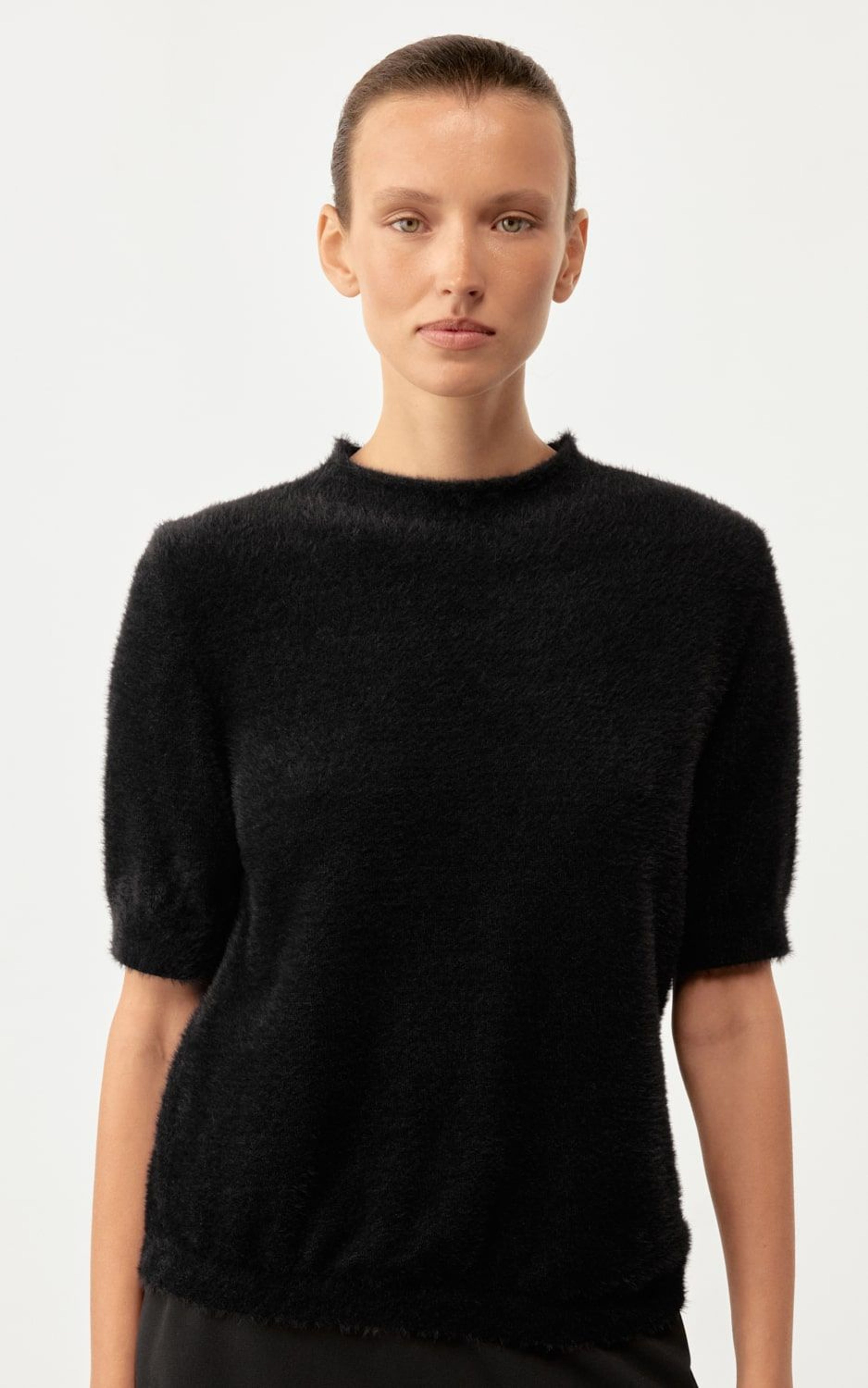 Textured Knit Short Sleeve Top