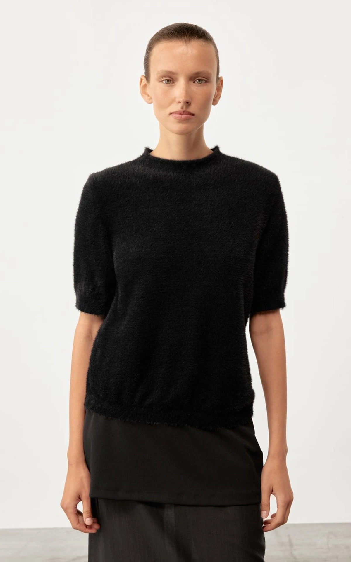 Textured Knit Short Sleeve Top