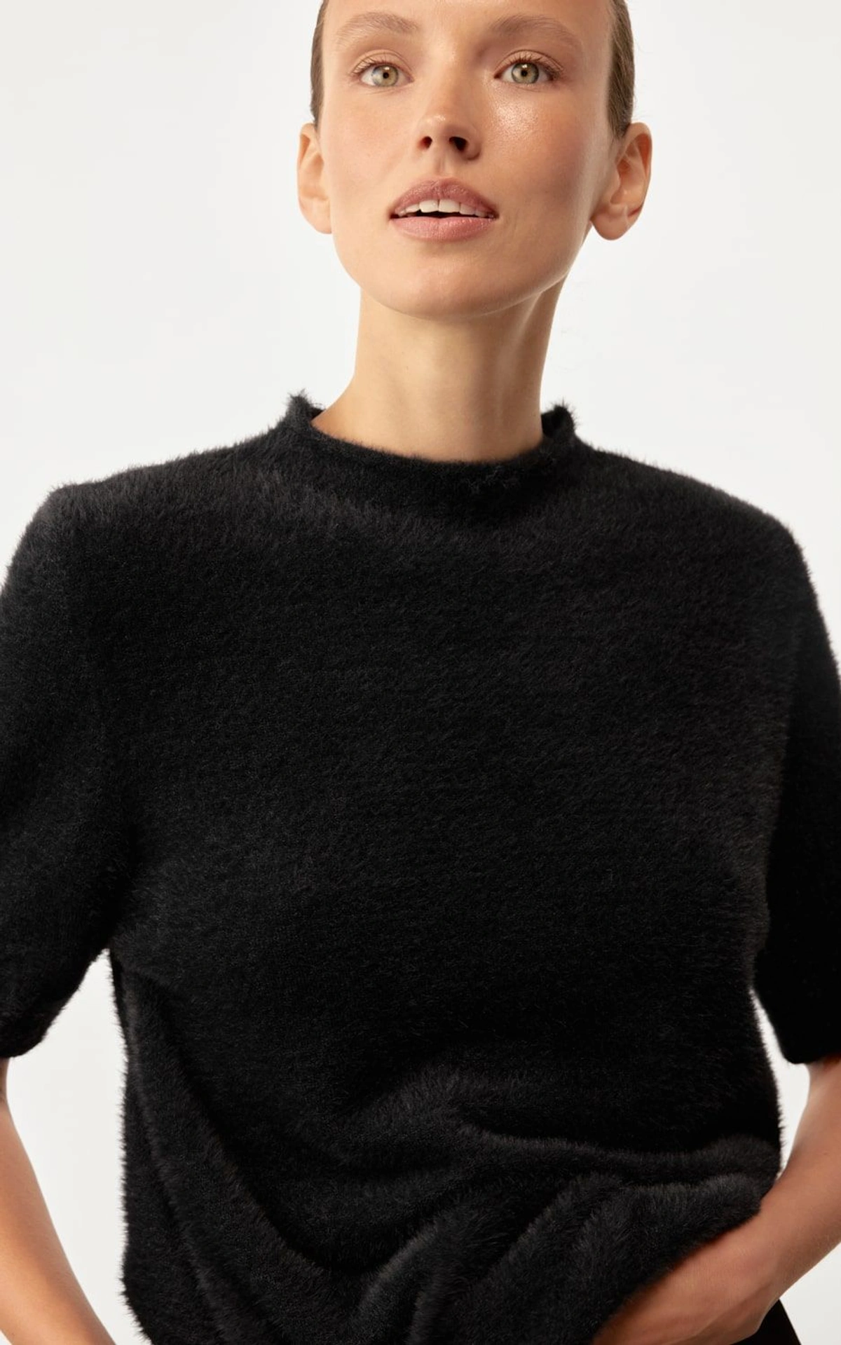 Textured Knit Short Sleeve Top
