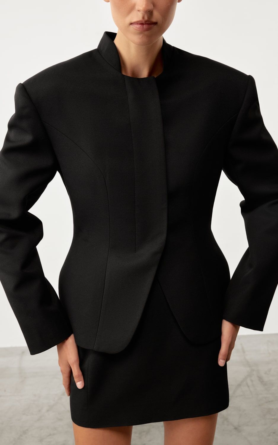GRANCY Pierced Tuck Tailored Jacket 黒　S Куртка Dickies Unlined Eisenhower - чорний (black)