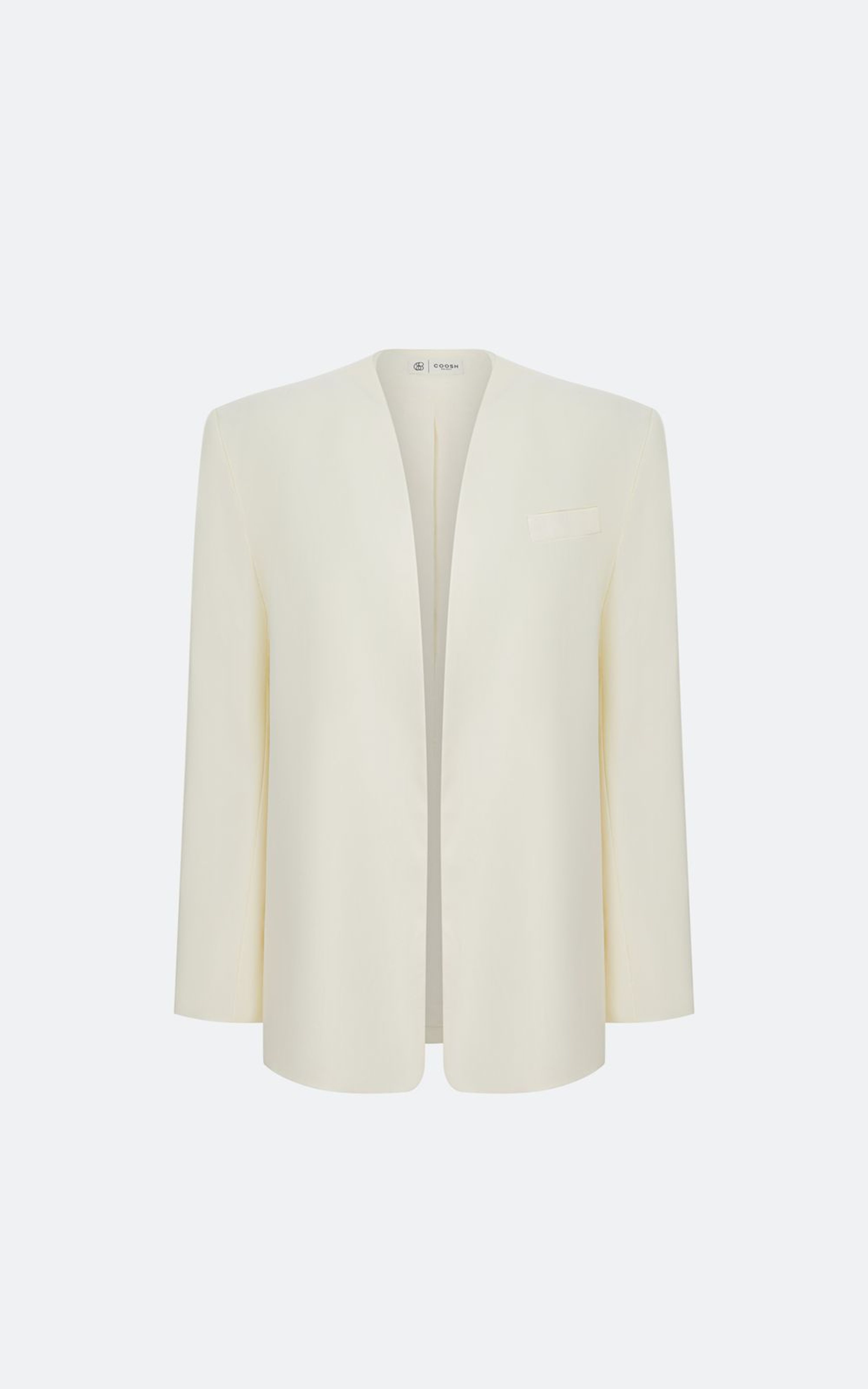 Collarless Tailored Jacket