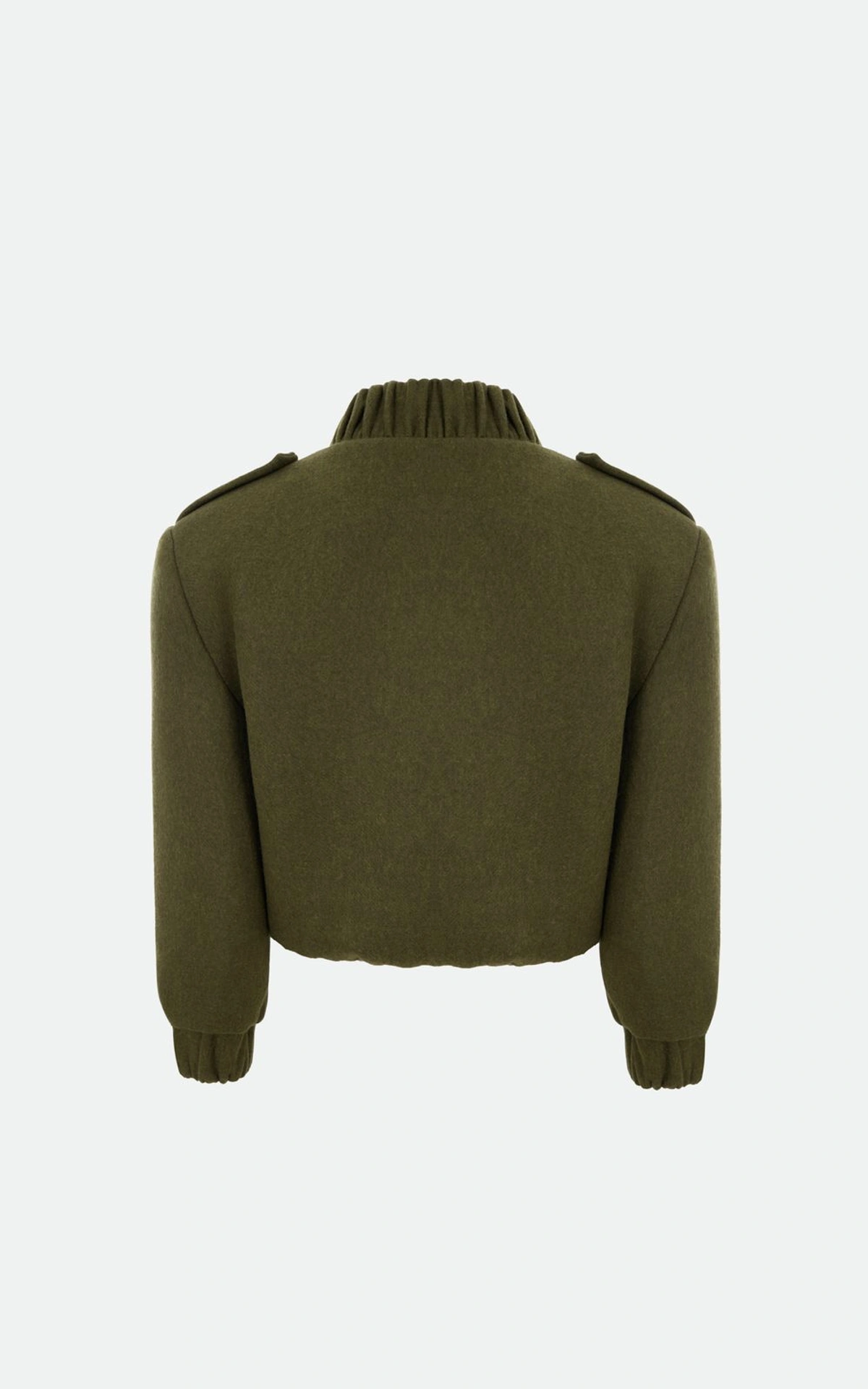 KATE Cropped Wool Bomber Jacket