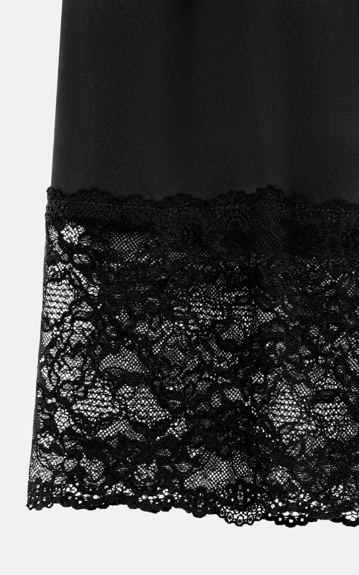 Satin Midi Skirt with Lace