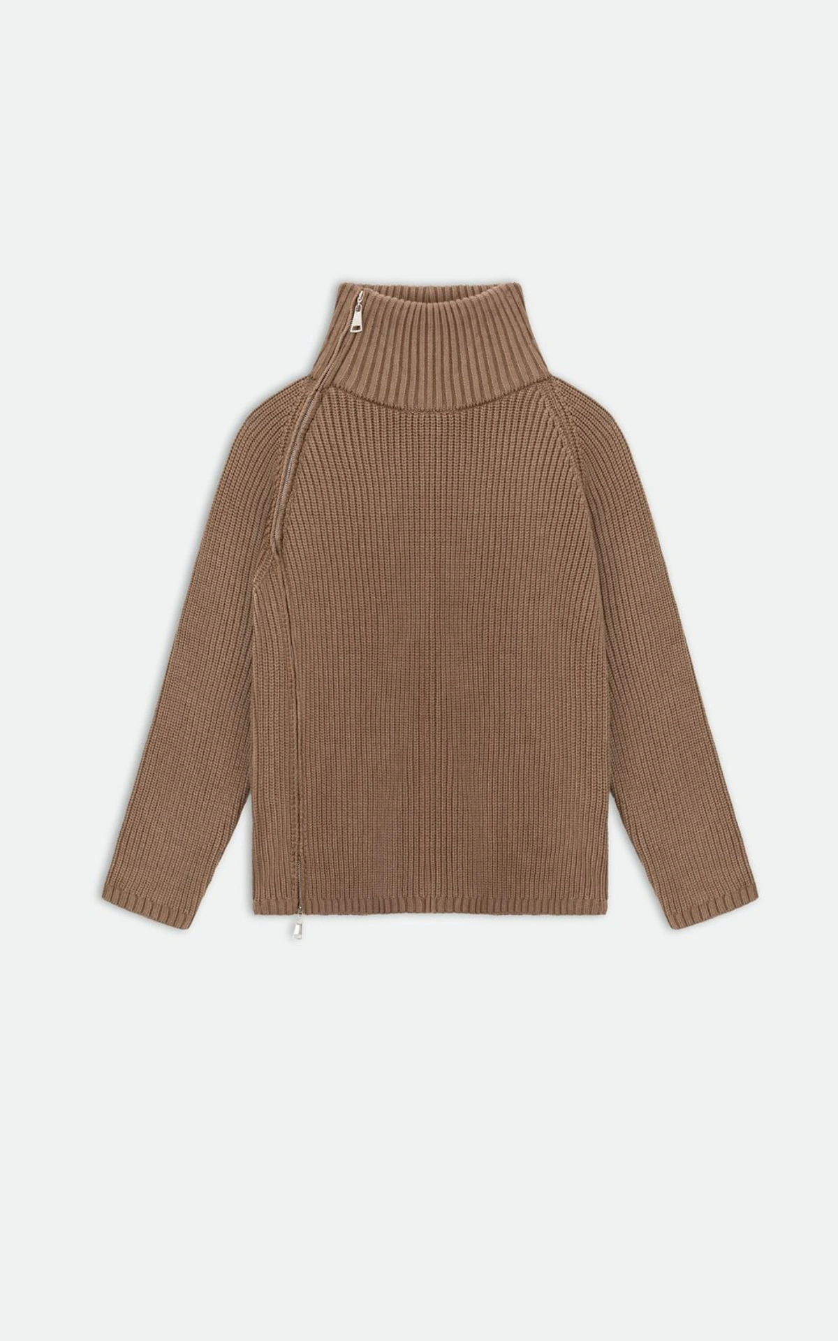 Светр oversize з високим коміром та блискавкою