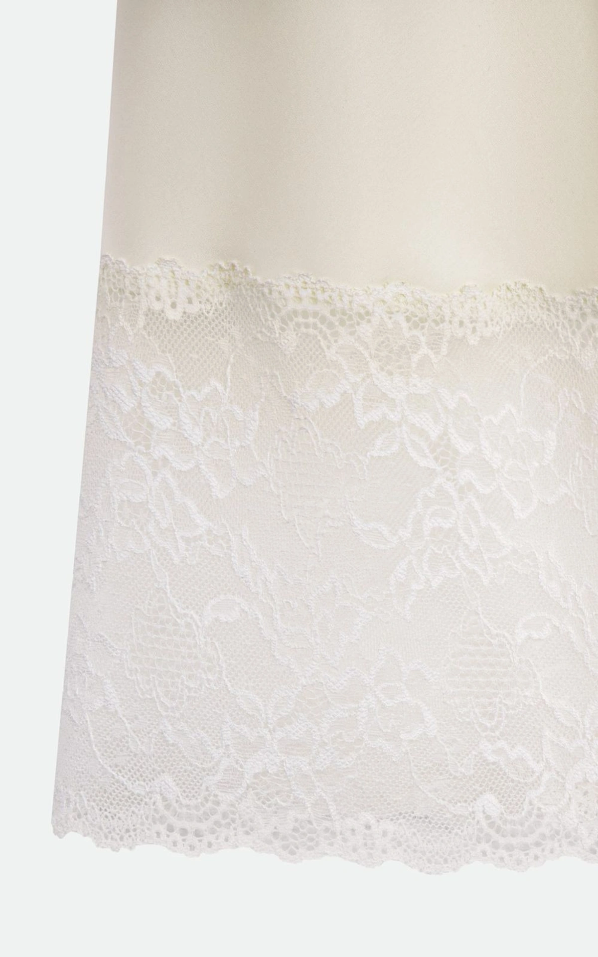 Satin Midi Skirt with Lace
