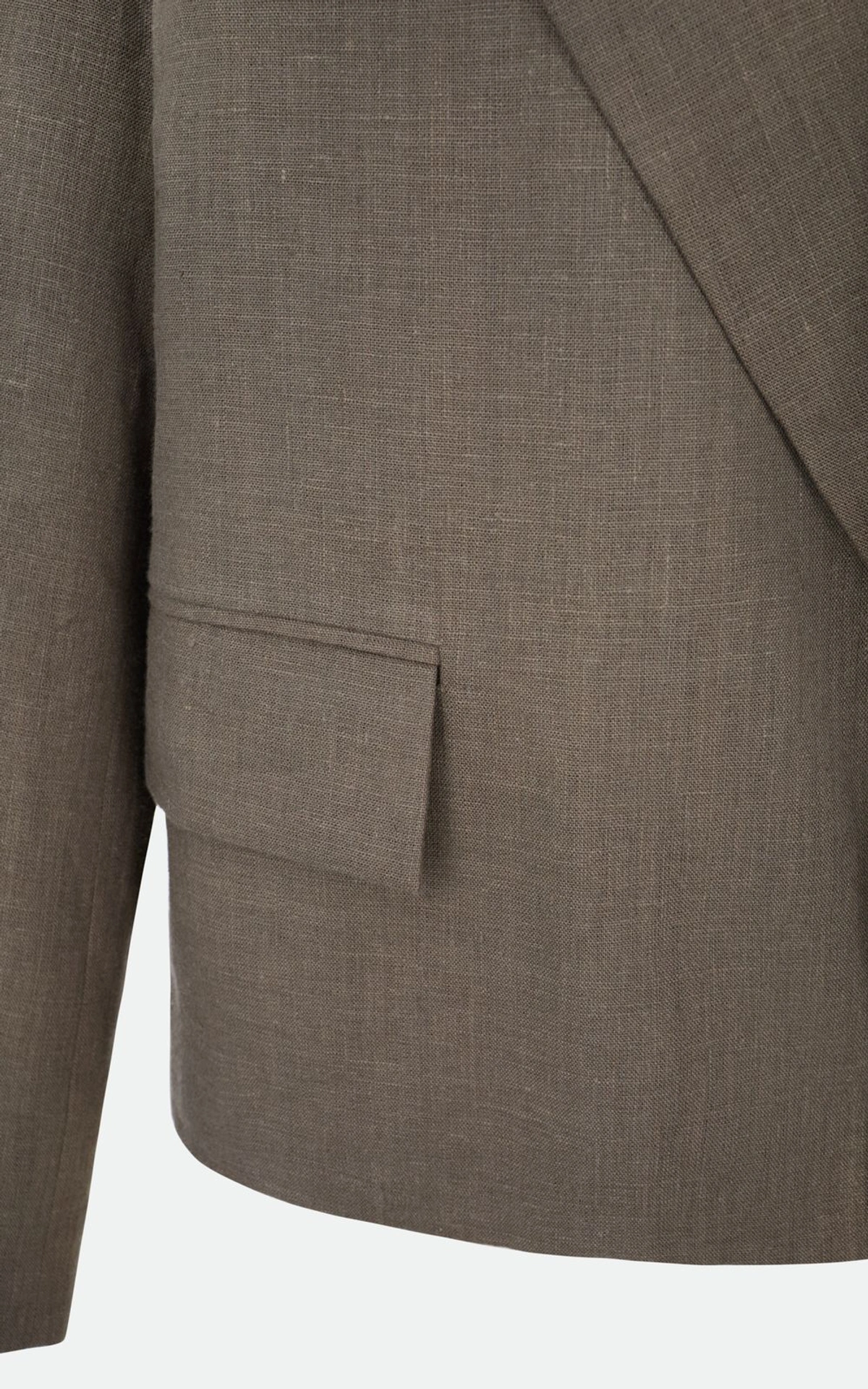 ARNE Straight-Cut Linen Blazer with Shoulder Pads
