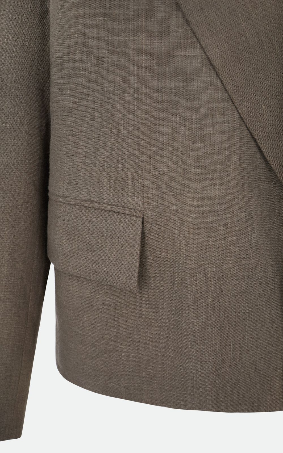 ARNE Straight-Cut Linen Blazer with Shoulder Pads