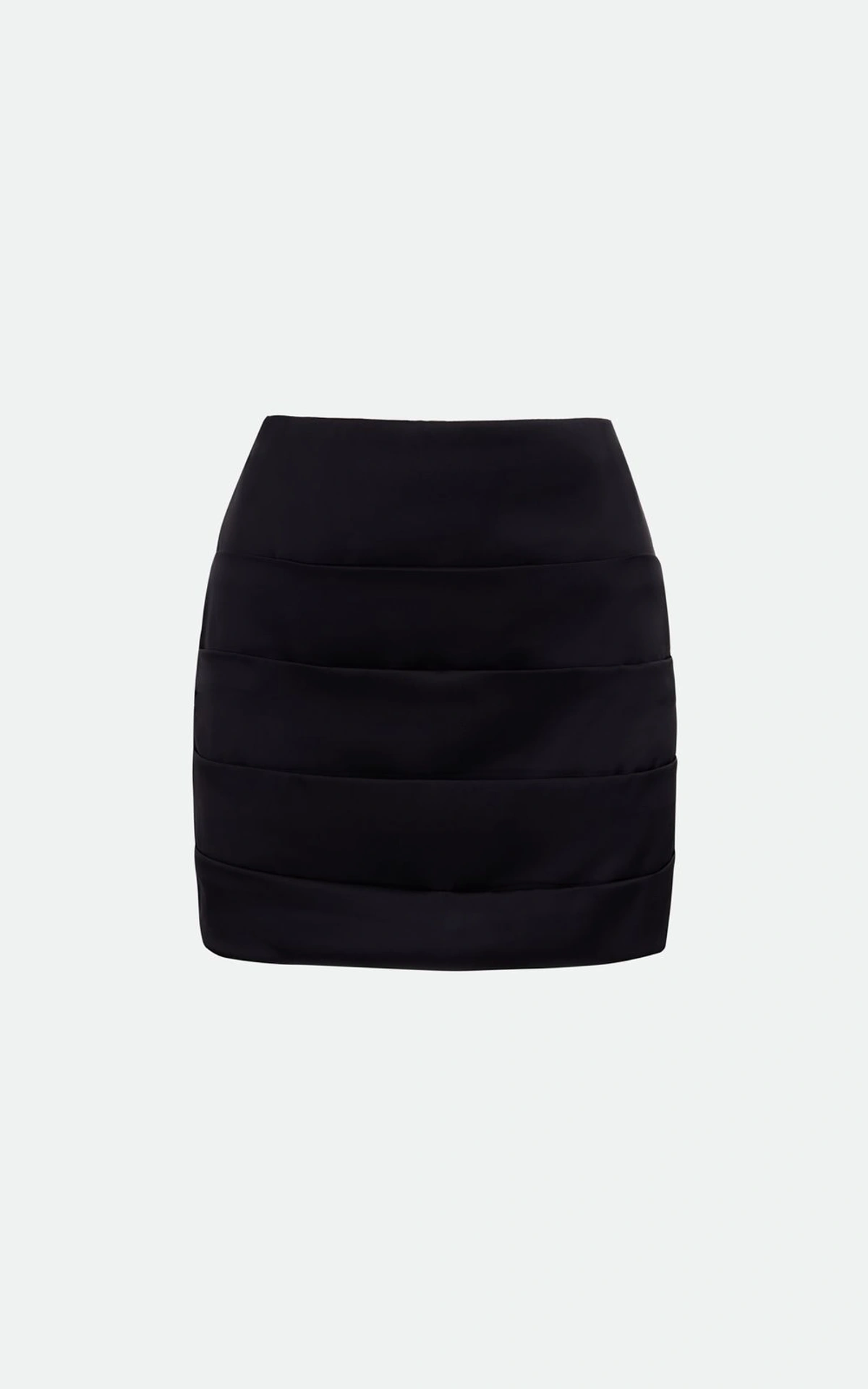 Gathered Satin Mini Skirt