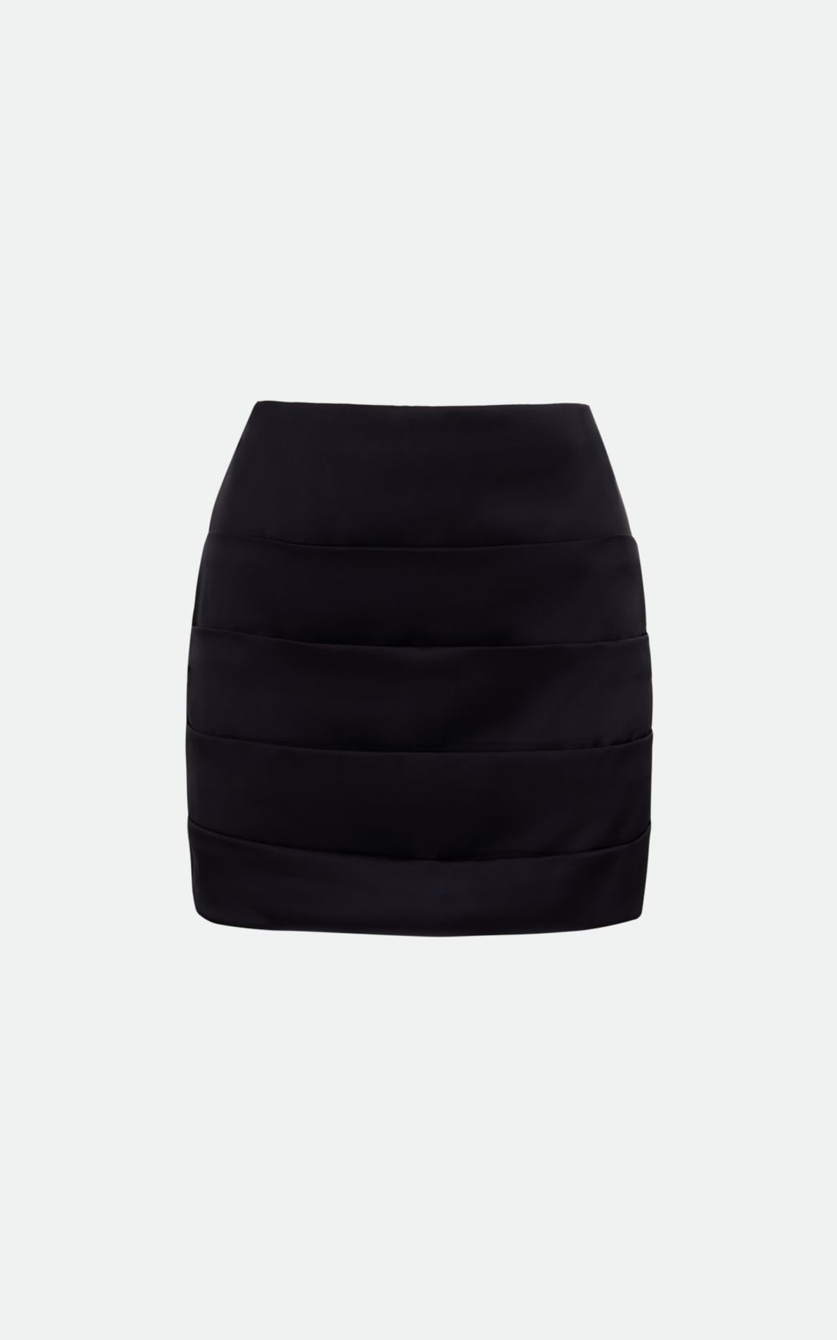 Gathered Satin Mini Skirt