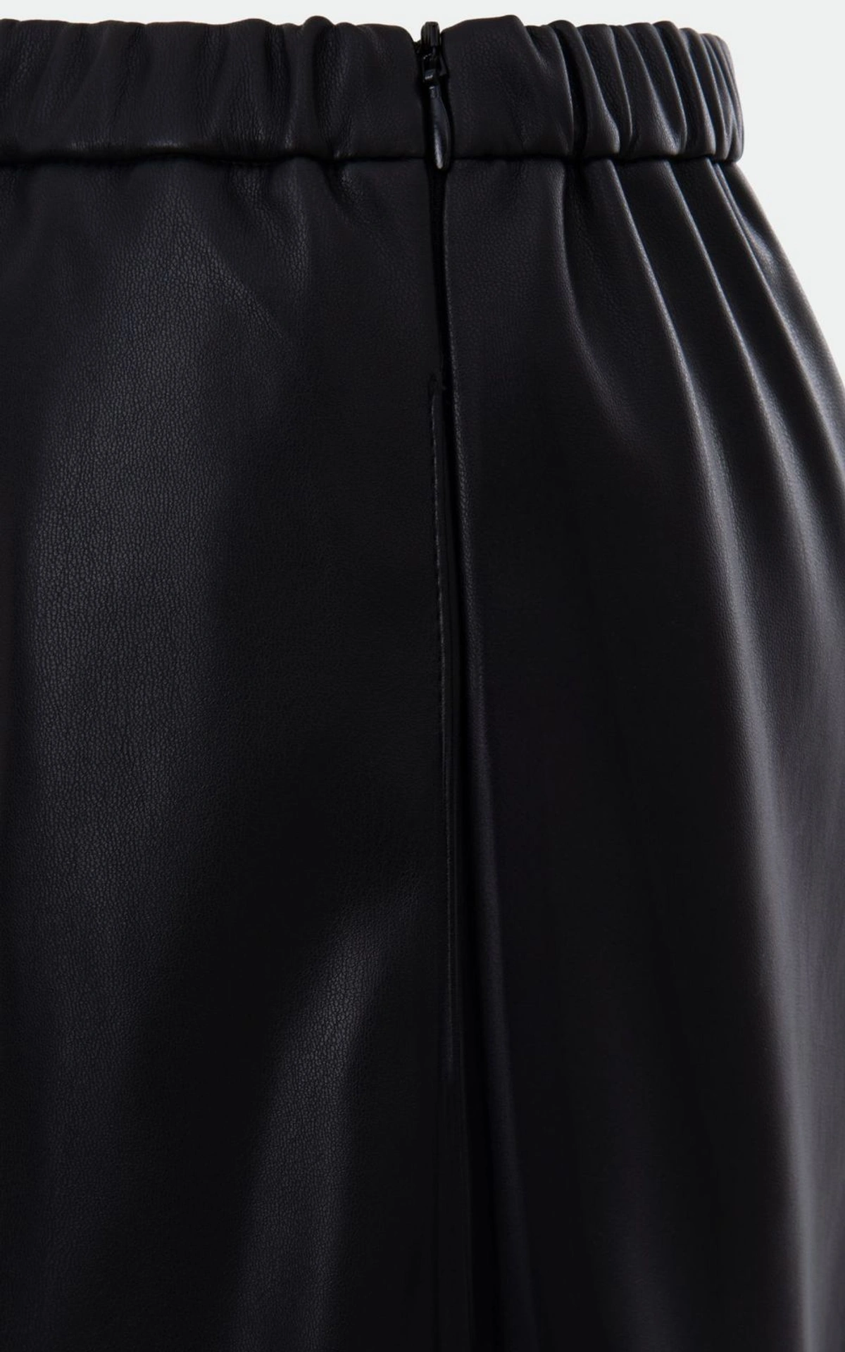 Relaxed-Fit Faux Leather Trousers with Elasticated Waist