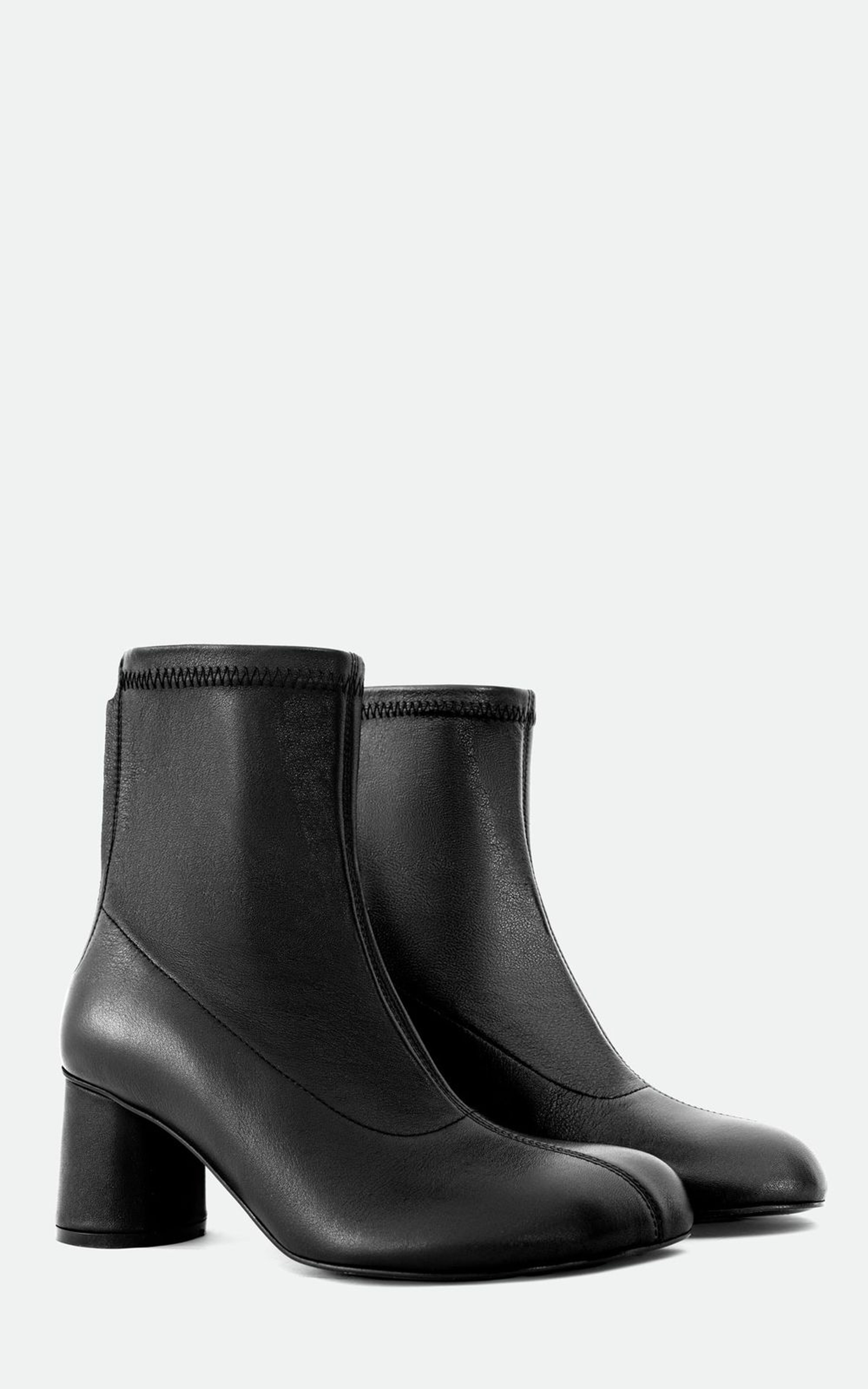 STELLA Leather Ankle Boots on Block Heel