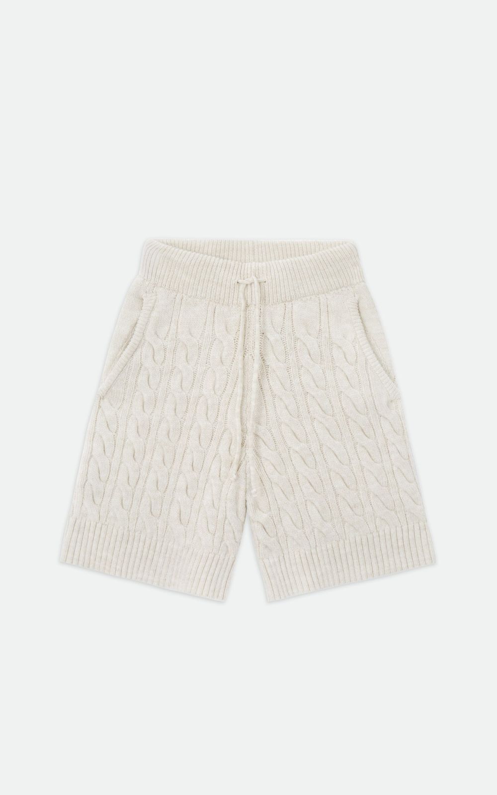 Cable-Knit Wool Shorts - Milky | COOSH