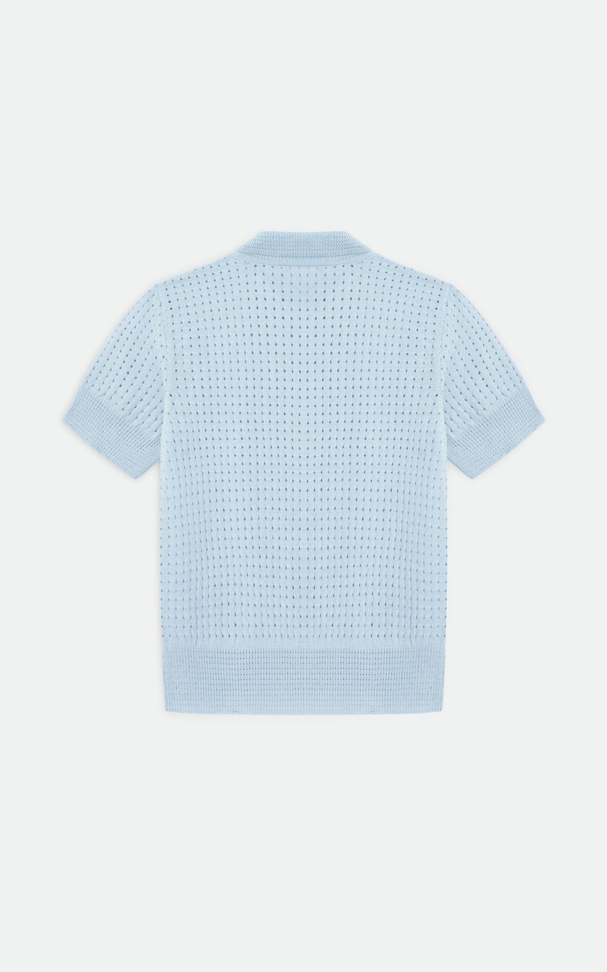 Open Knit Translucent Polo Shirt