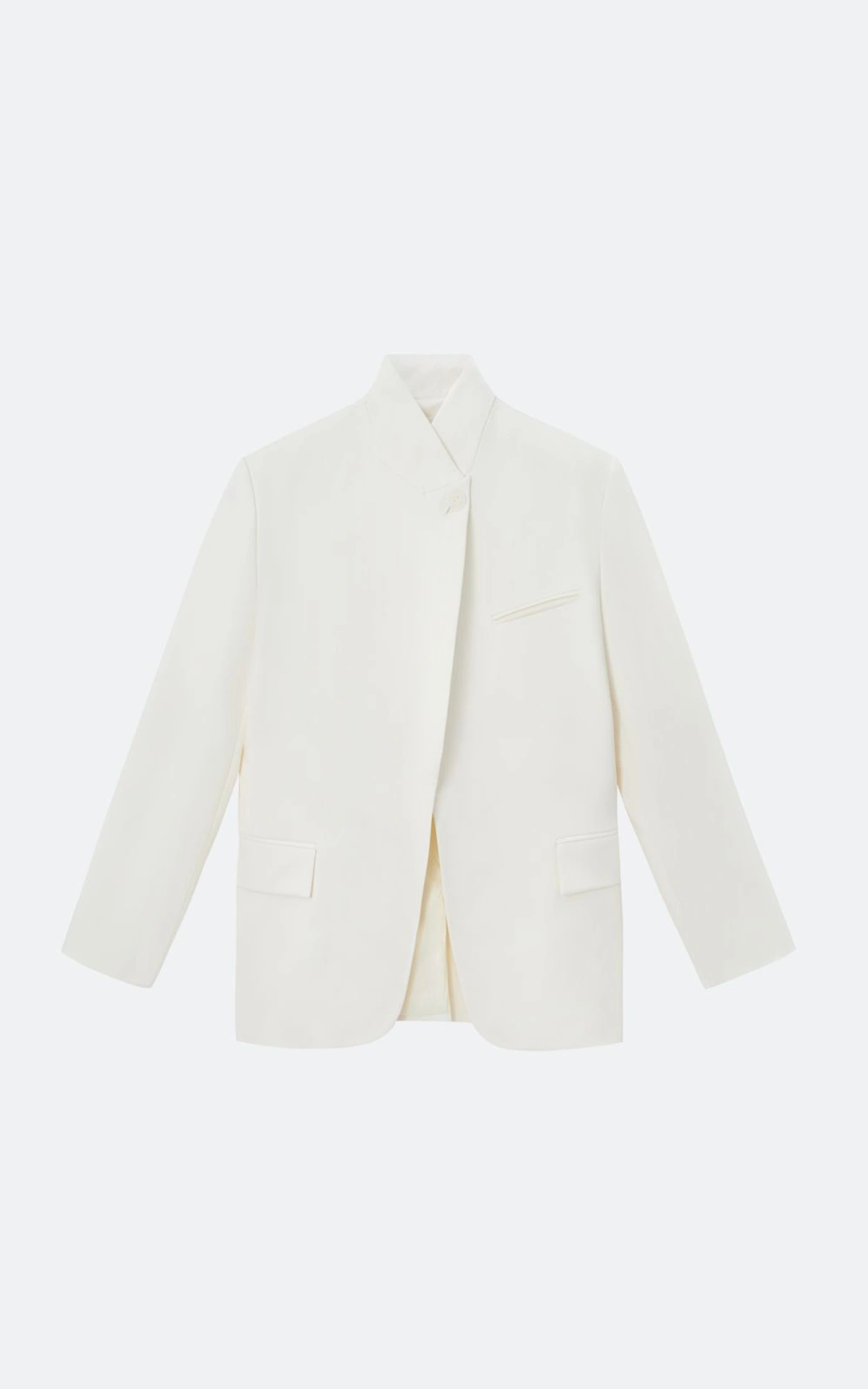 Asymmetric Front Stand-Collar Jacket