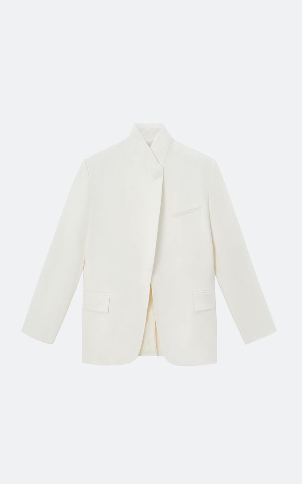 Asymmetric Front Stand-Collar Jacket