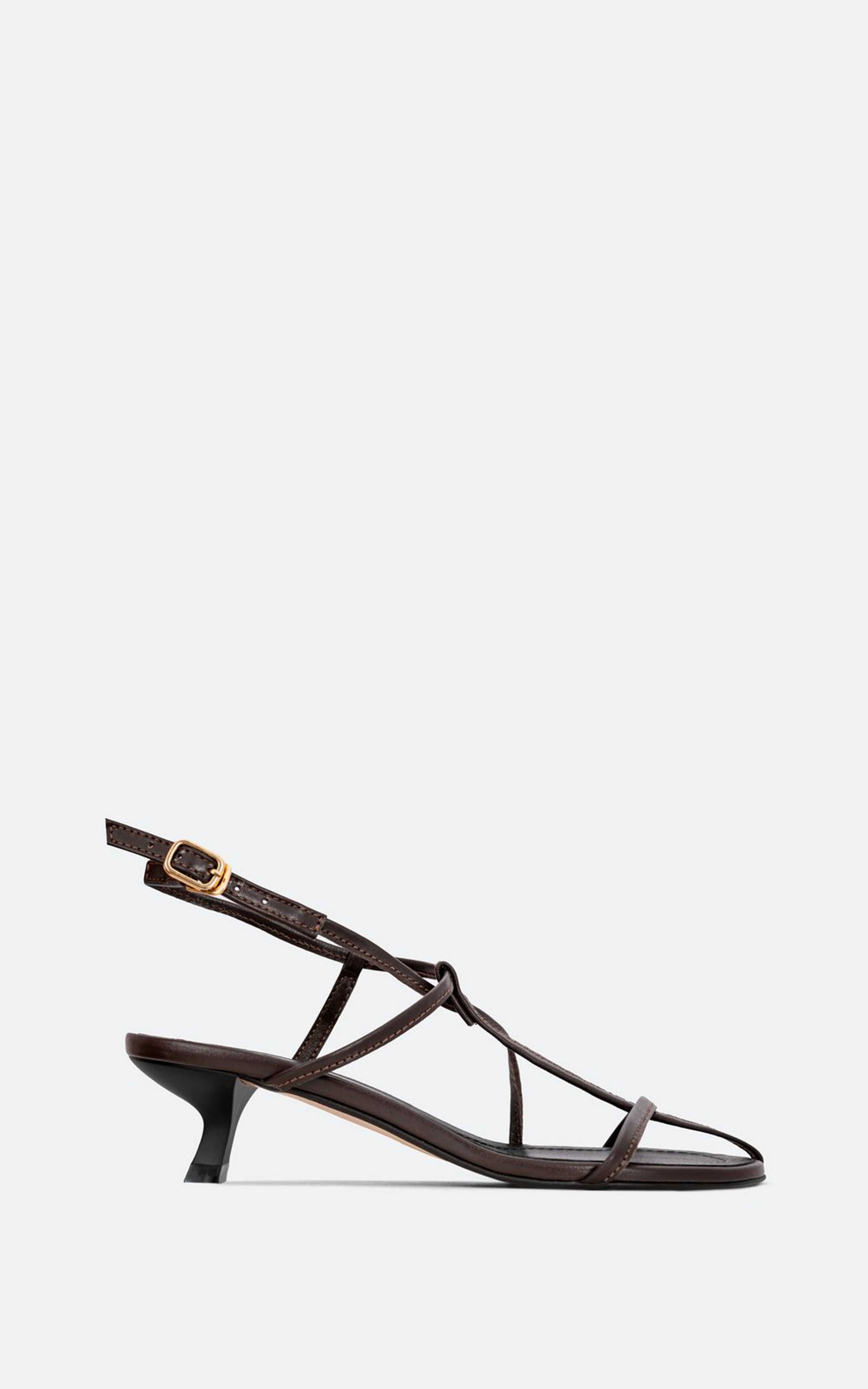 Leather Sandals with Crossed Straps