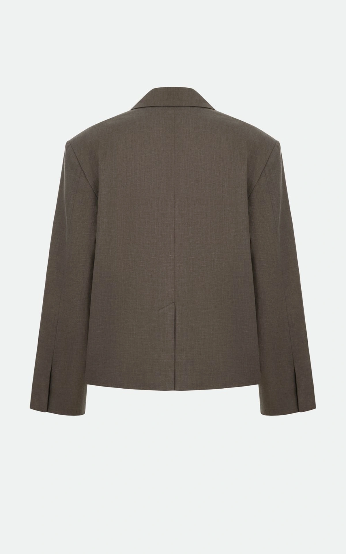 ARNE Straight-Cut Linen Blazer with Shoulder Pads