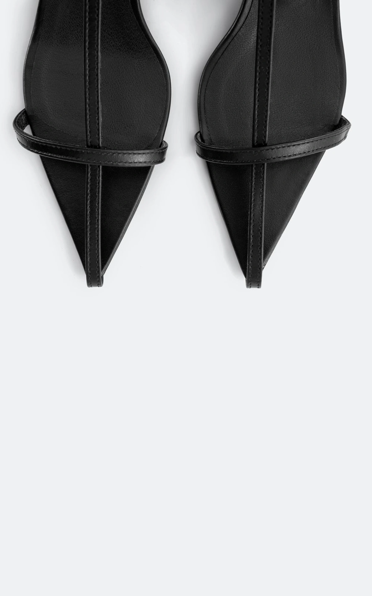 Leather T-Bar Sandals with Pointed Toe