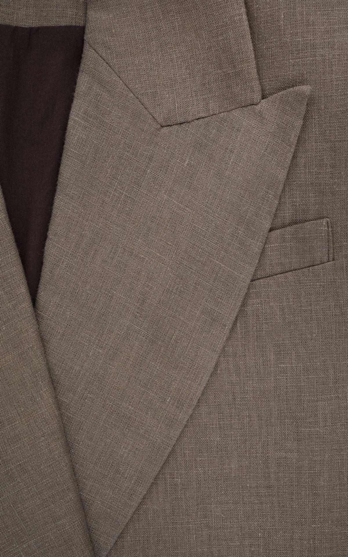 ARNE Straight-Cut Linen Blazer with Shoulder Pads
