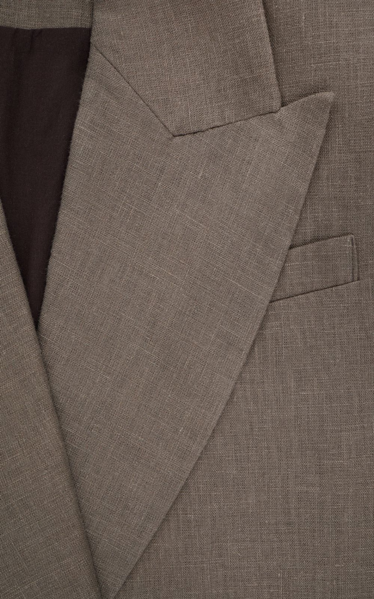 ARNE Straight-Cut Linen Blazer with Shoulder Pads