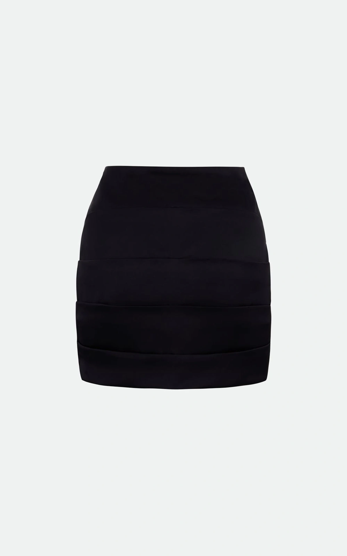 Gathered Satin Mini Skirt