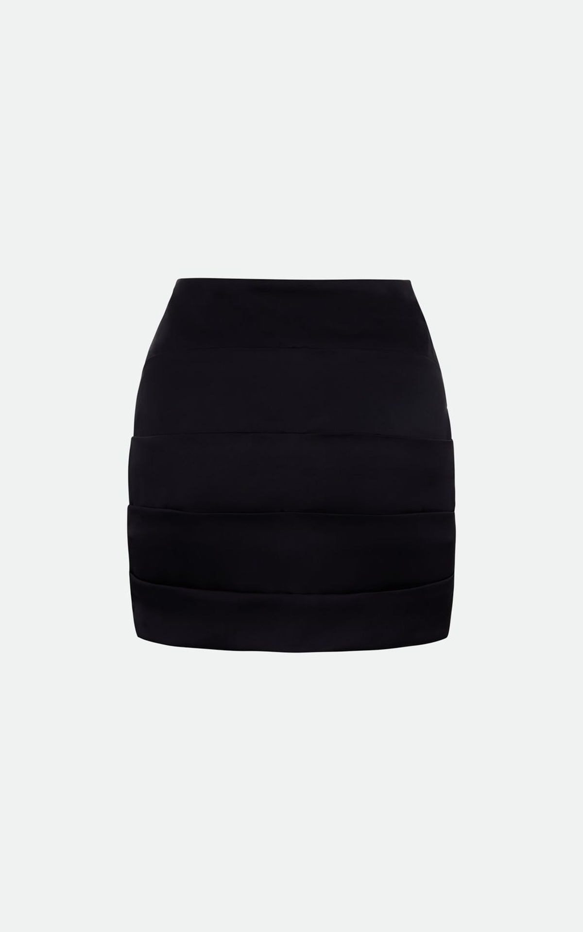 Gathered Satin Mini Skirt