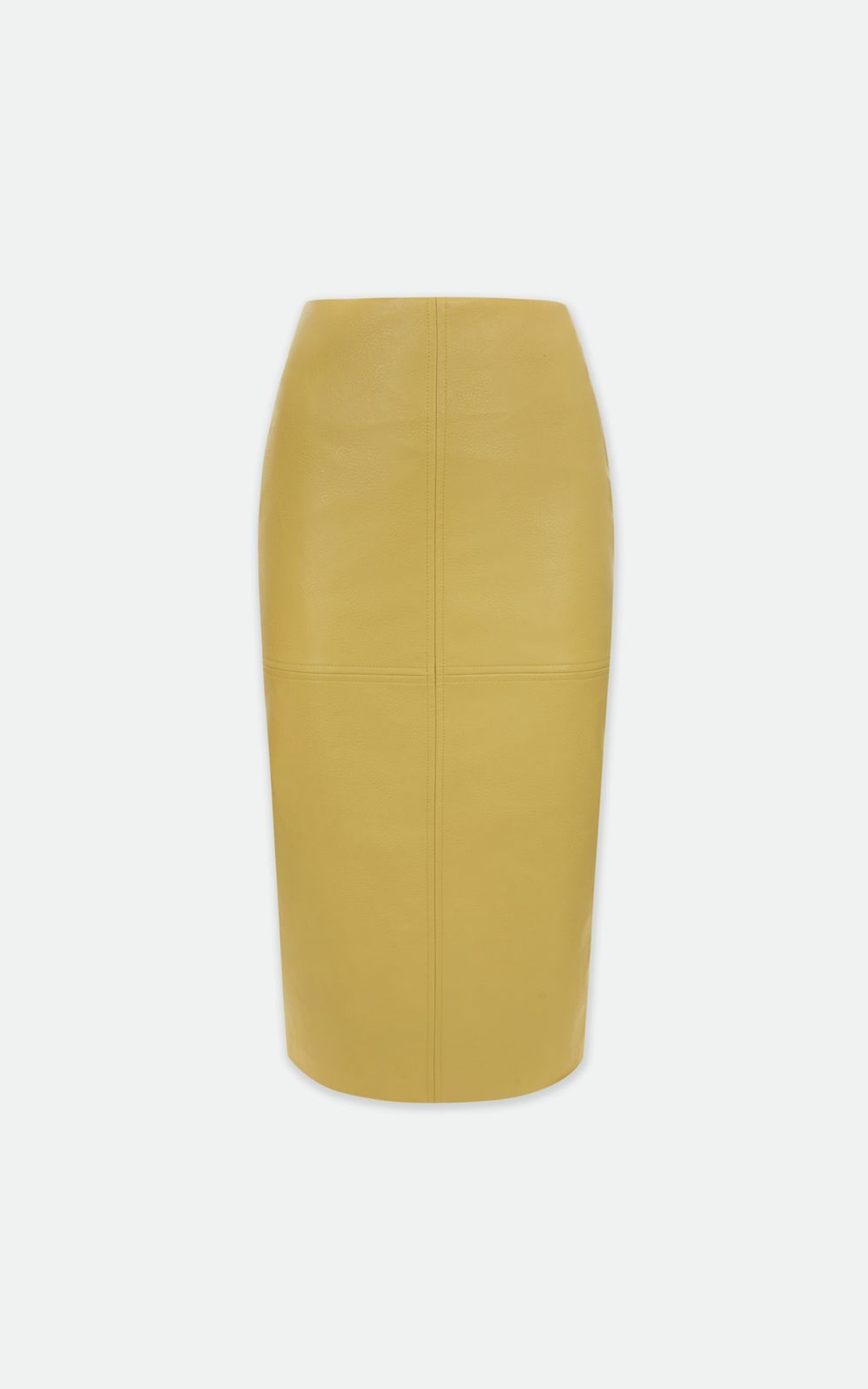 Спідниця міді з екошкіри