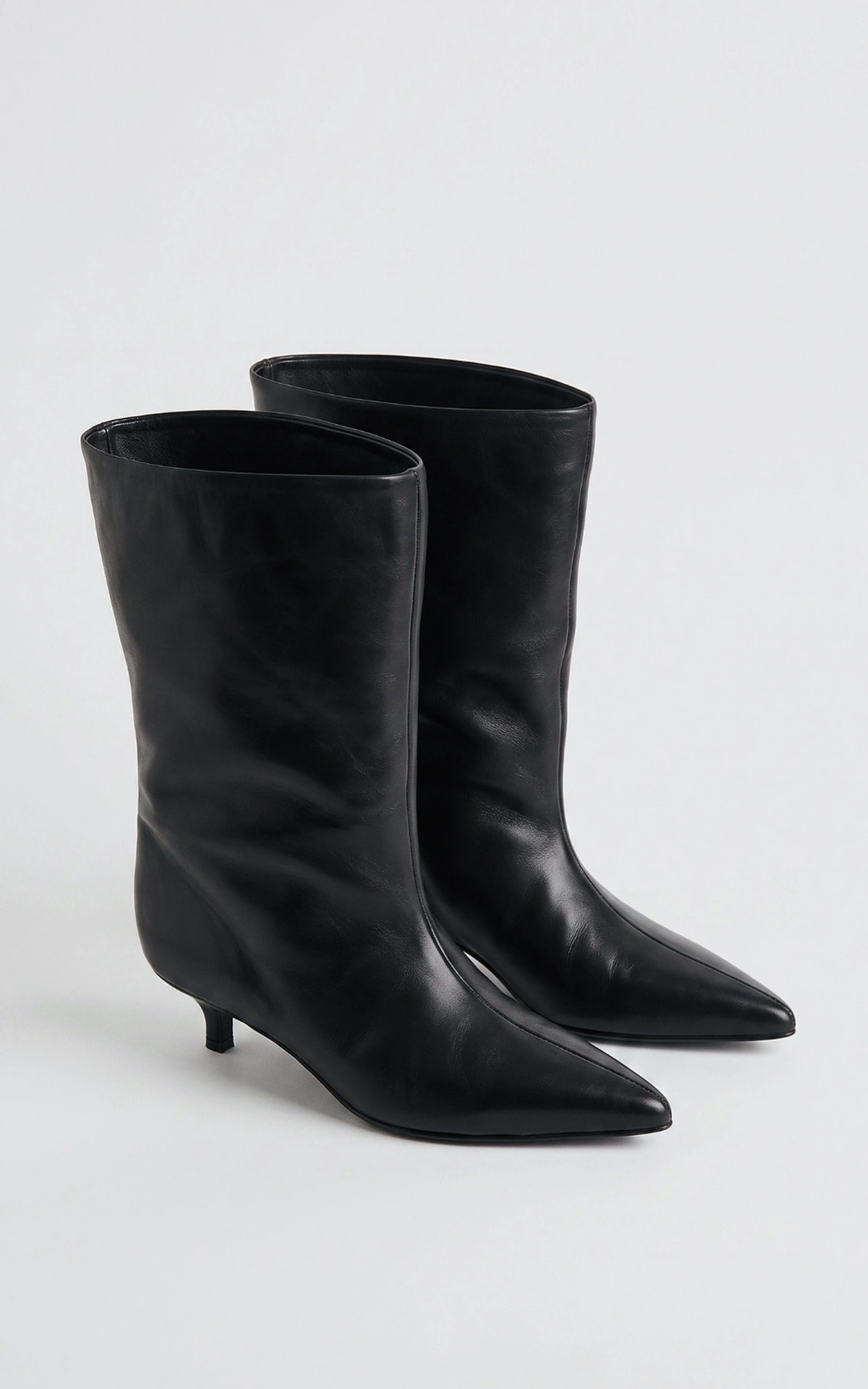 Genuine Leather Kitten Heel Boots
