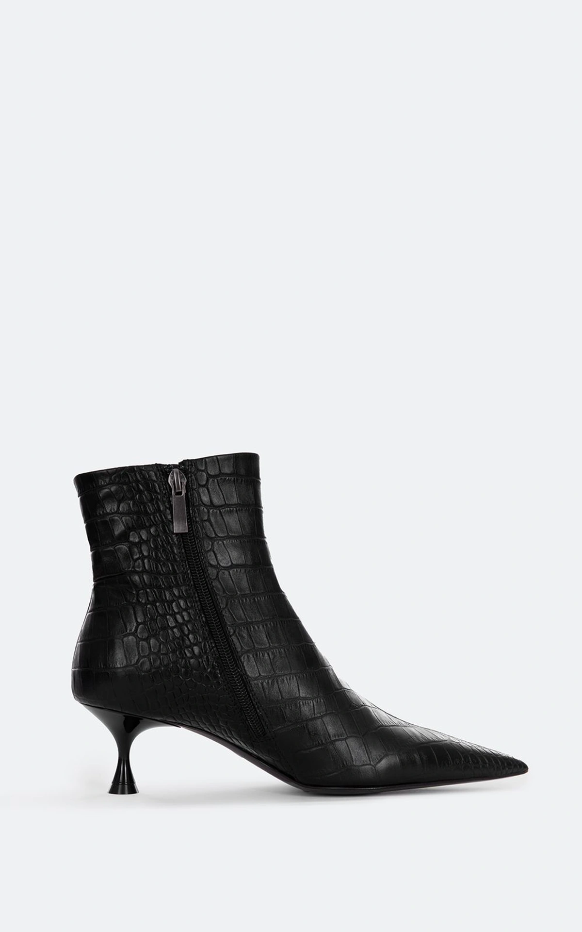 Animal Print Kitten Heel Ankle Boots