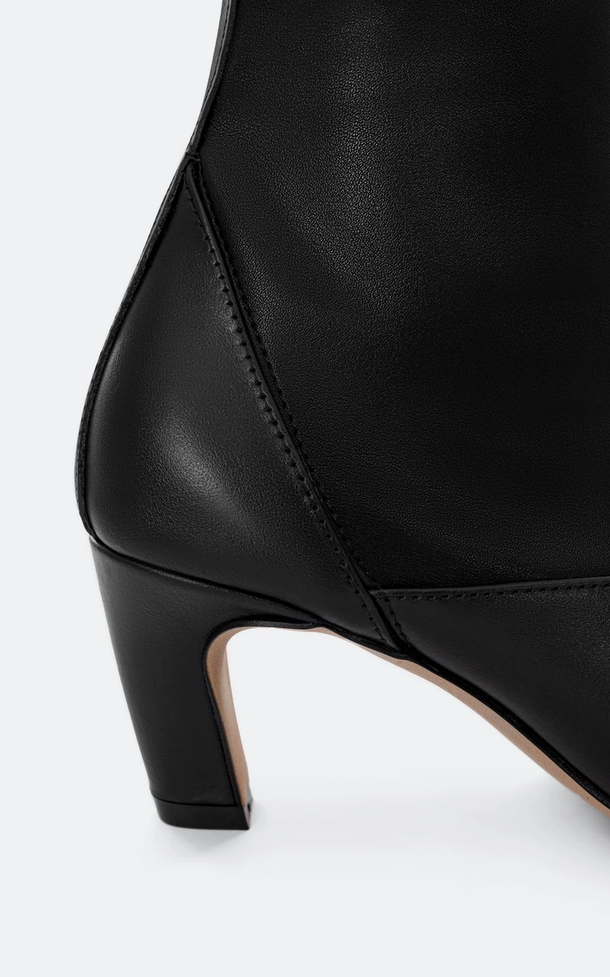 Leather Ankle Boots with Square Toe and Heel