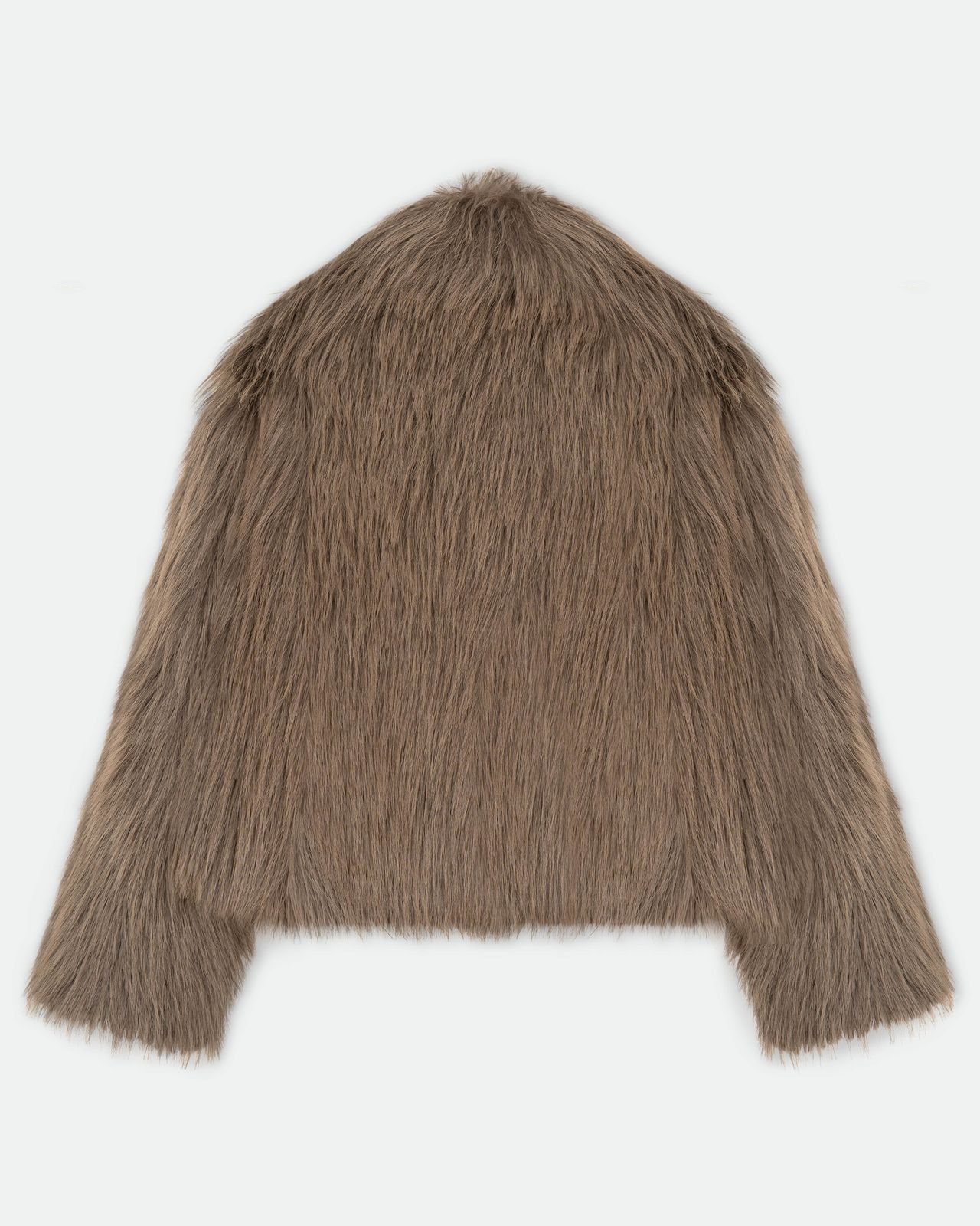 JADE Short Faux Fur Coat - Hazelnut | COOSH