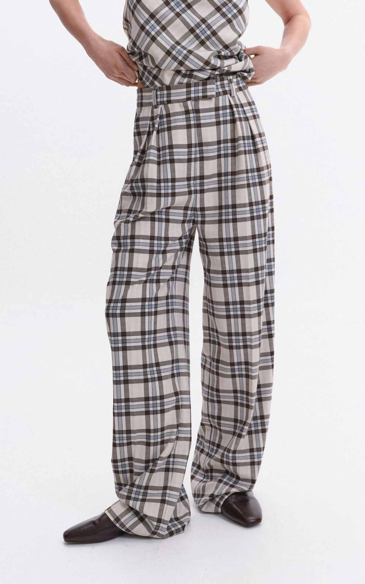 Straight-Leg Tartan Trousers